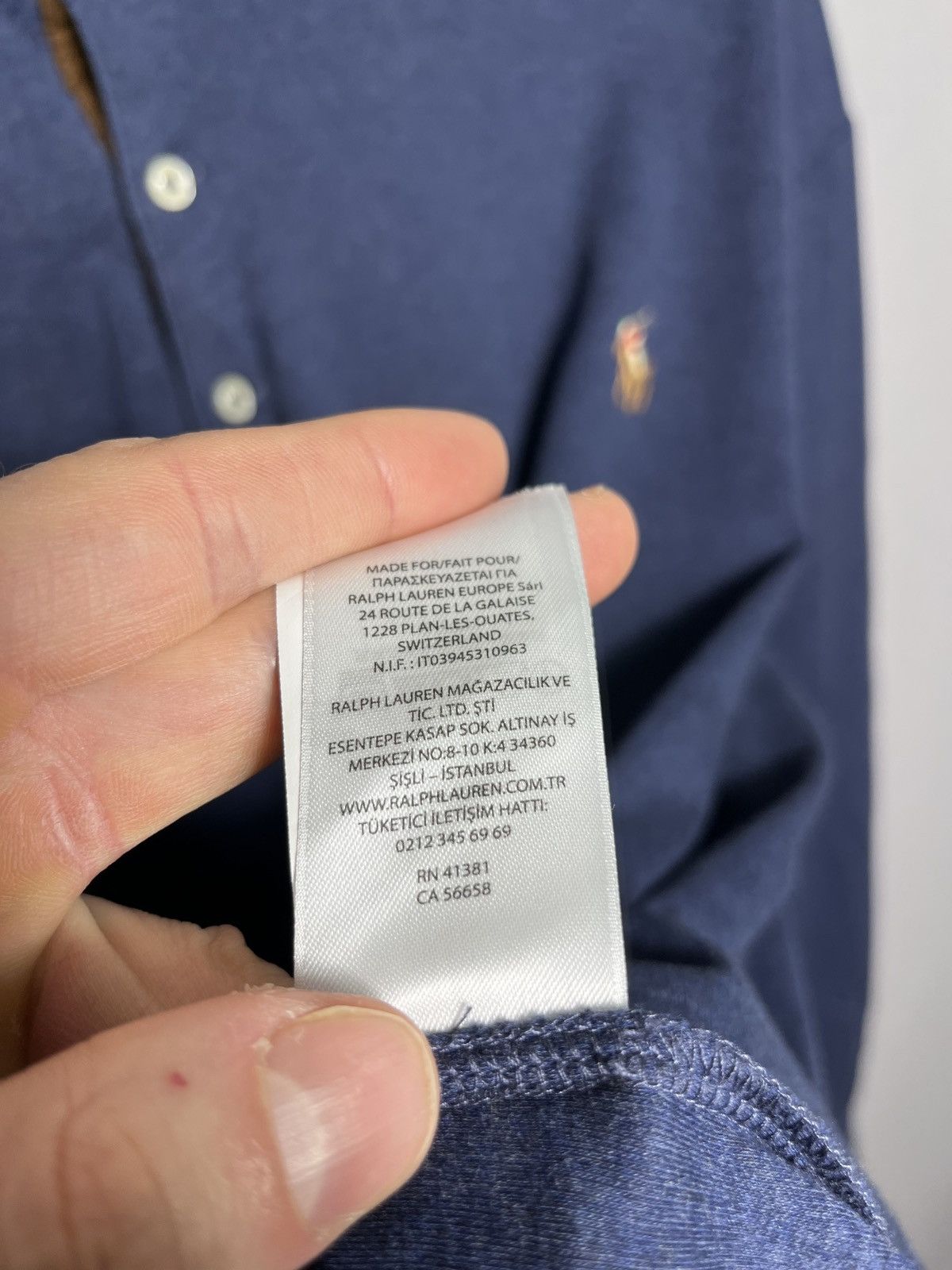 Polo Ralph Lauren × RRL Ralph Lauren Polo Ralph Lauren Shirt Mens Classic Fit Blue Long Sleeve Size US XXL / EU 58 / 5 - 7 Thumbnail