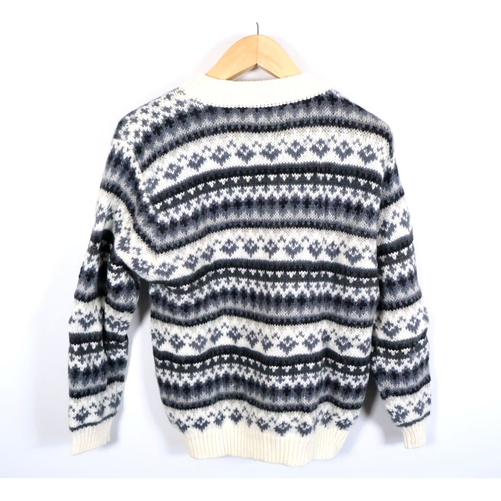 Vintage VINTAGE Le Moda Mohair Wool Blend Sweater Women's XL Ivory Fair Isle Chunky-Knit Pullover Crew Neck Long Sleeve Casual Retro 90s Womens Size XL / US 12-14 / IT 48-50 - 2 Thumbnail