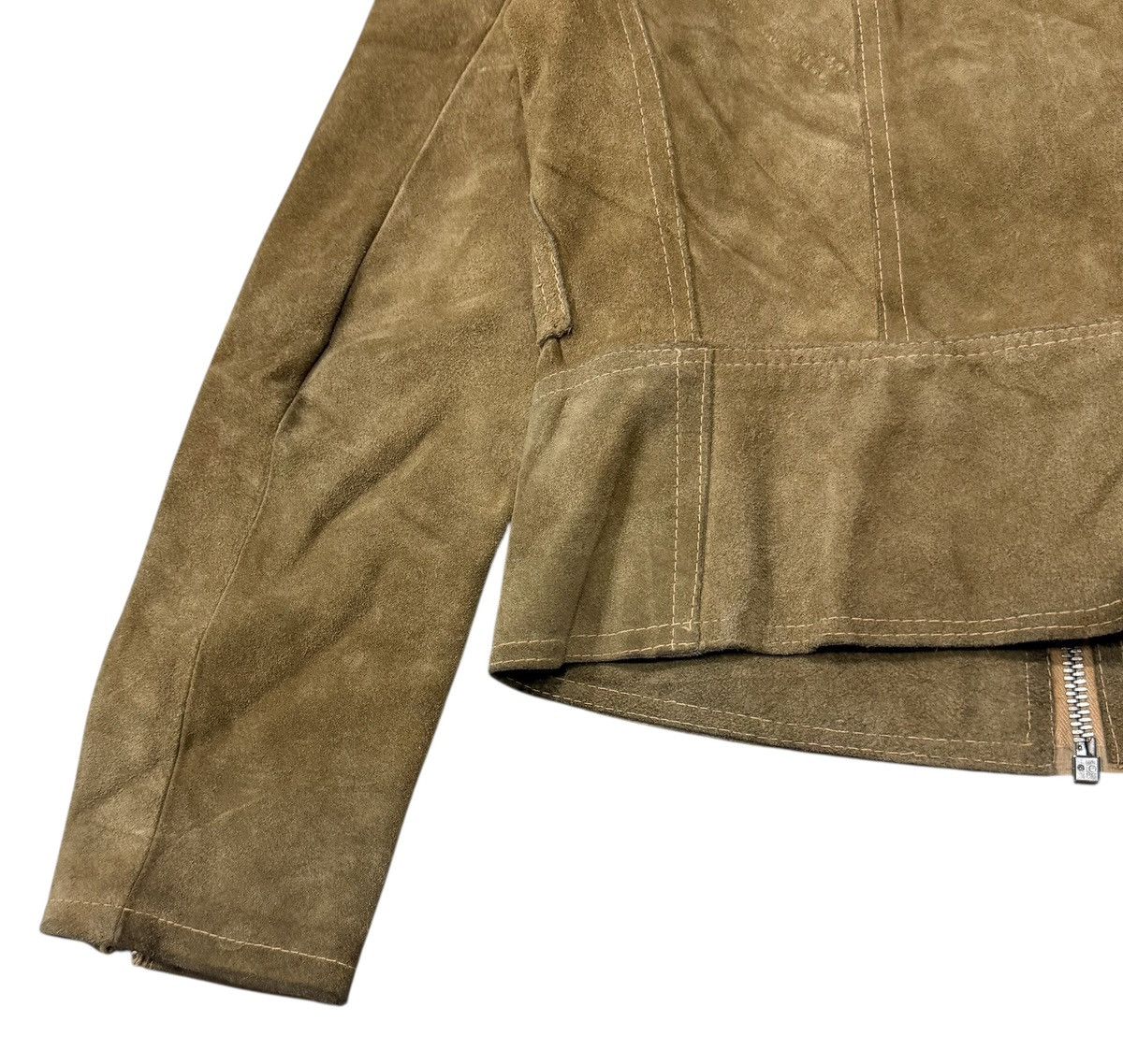 Leather Vintage 60s Double Collar Ailee Zipper Suede Leather Jacket Size S / US 4 / IT 40 - 14 Thumbnail
