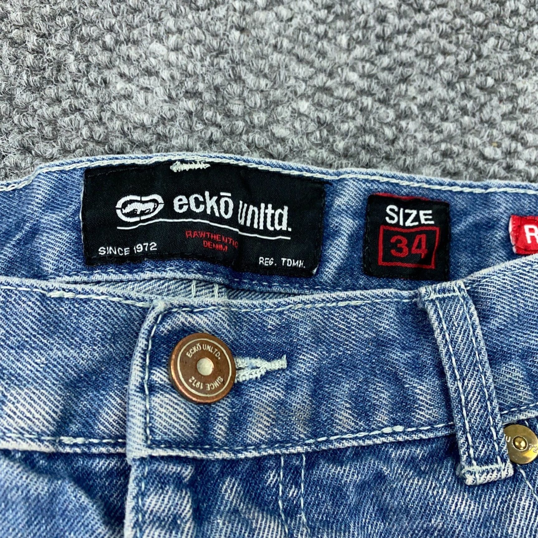 Ecko Unltd. VINTAGE Ecko Unltd Jeans Mens Size 34 X 32 Distressed Faded Grunge Skate 90s Mens Jeans Size US 36 / EU 52 - 4 Thumbnail