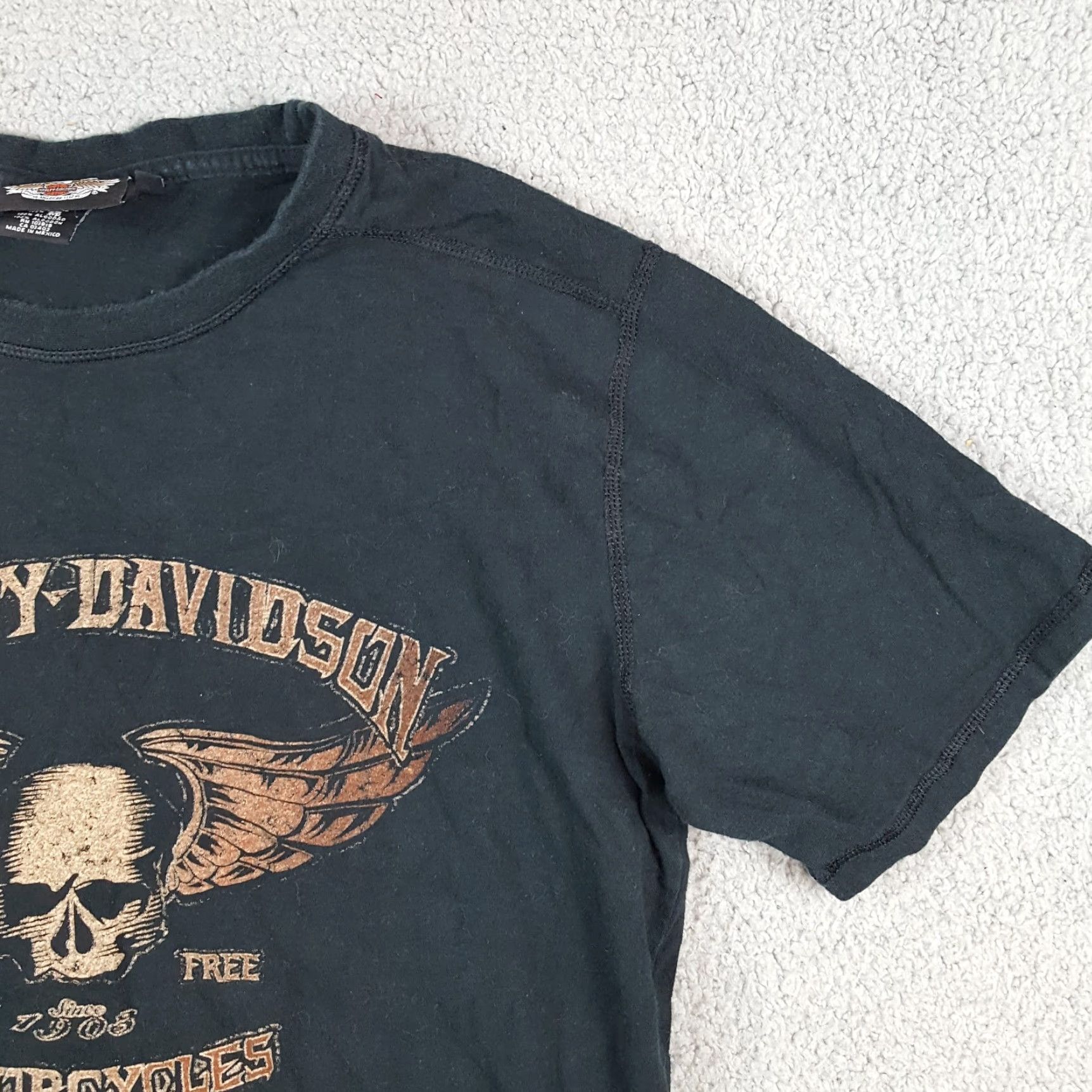 Harley Davidson Harley-Davidson Skull Logo Biker Motorcycle Mens Size Medium Retro Black T Shirt Size US M / EU 48-50 / 2 - 5 Thumbnail