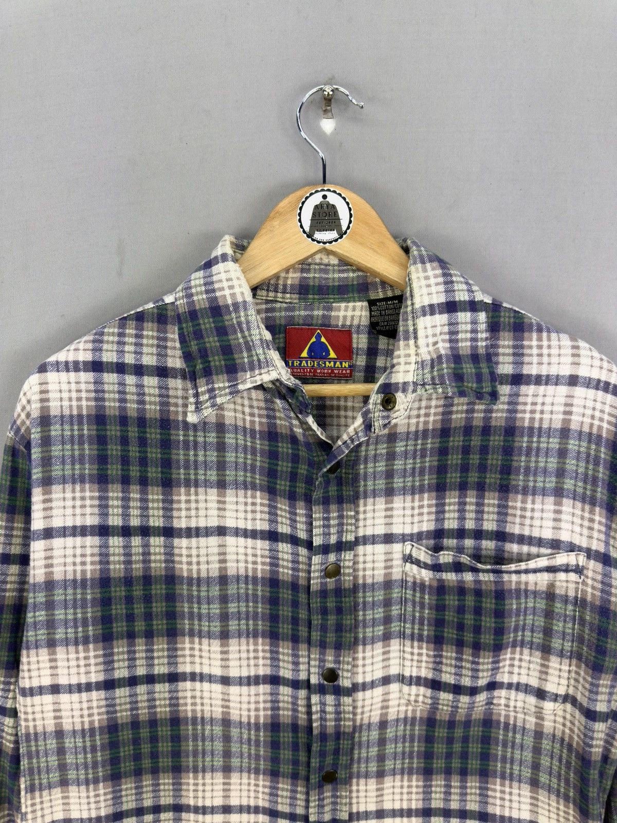 Flannel Tradesman Plaid Check Flannel Shirt Button Up Size US M / EU 48-50 / 2 - 5 Thumbnail