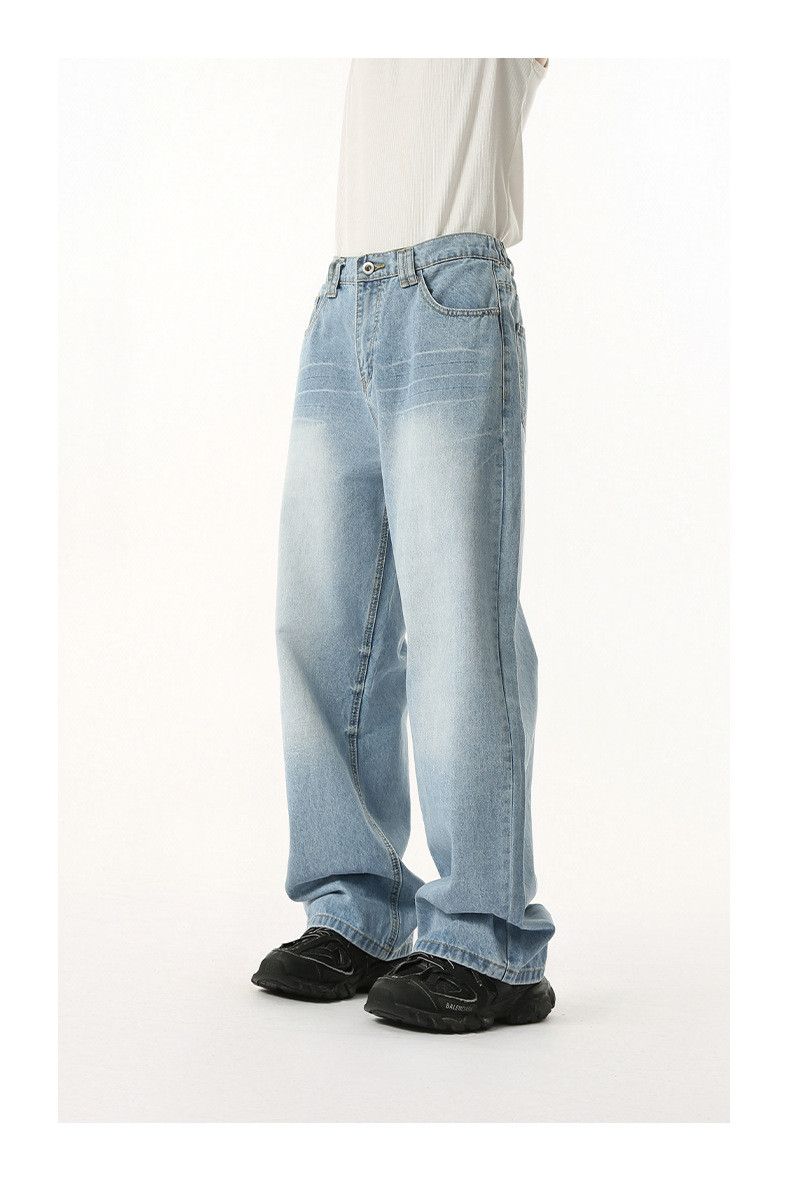 Japanese Brand Japanese retro washed elastic waist straight loose jeans Size US 32 / EU 48 - 4 Thumbnail