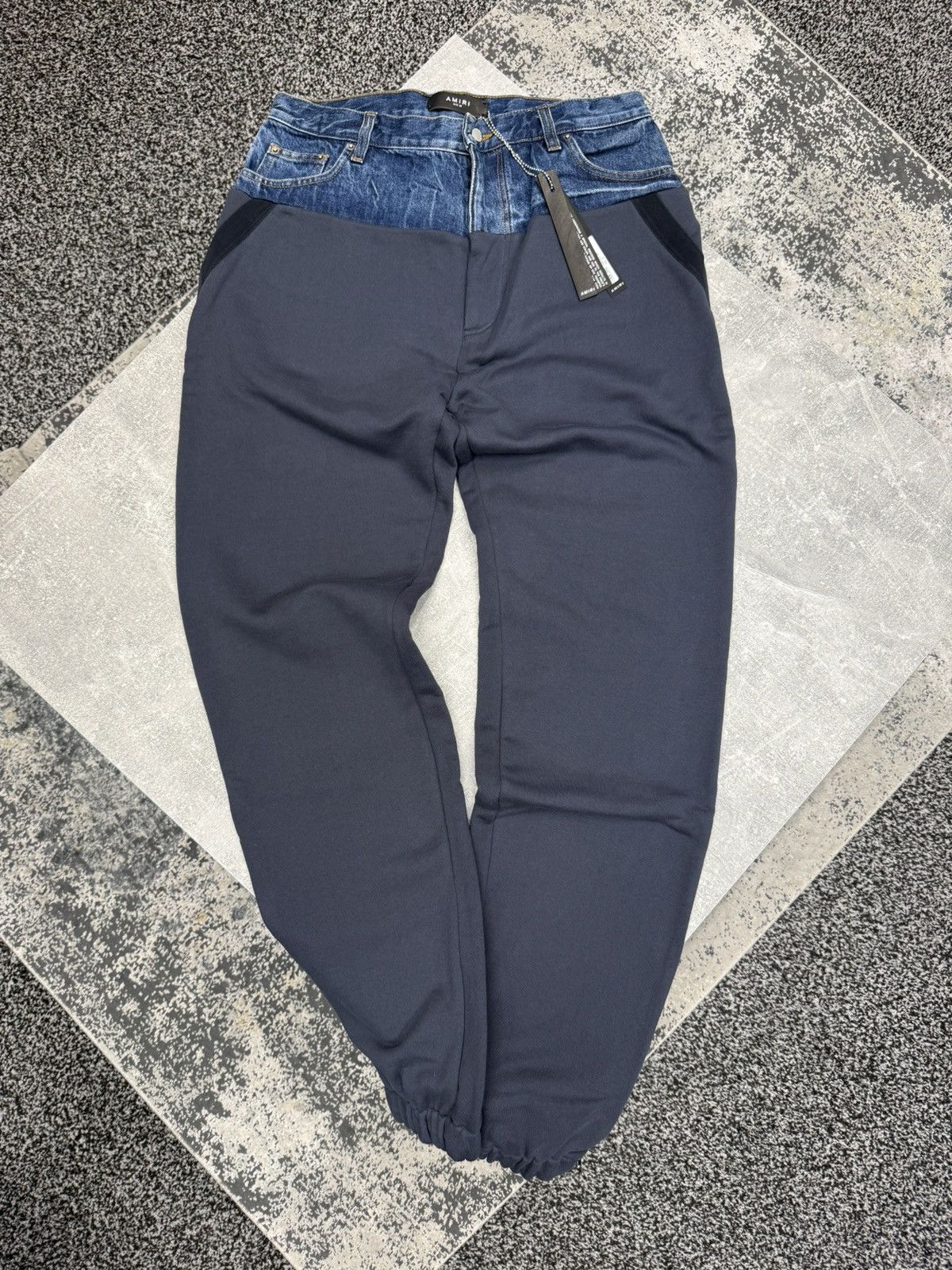 Amiri Hybrid Sweatpants Dark Vein / Navy. BNWT. Size W29 Size 29" - 1 Thumbnail