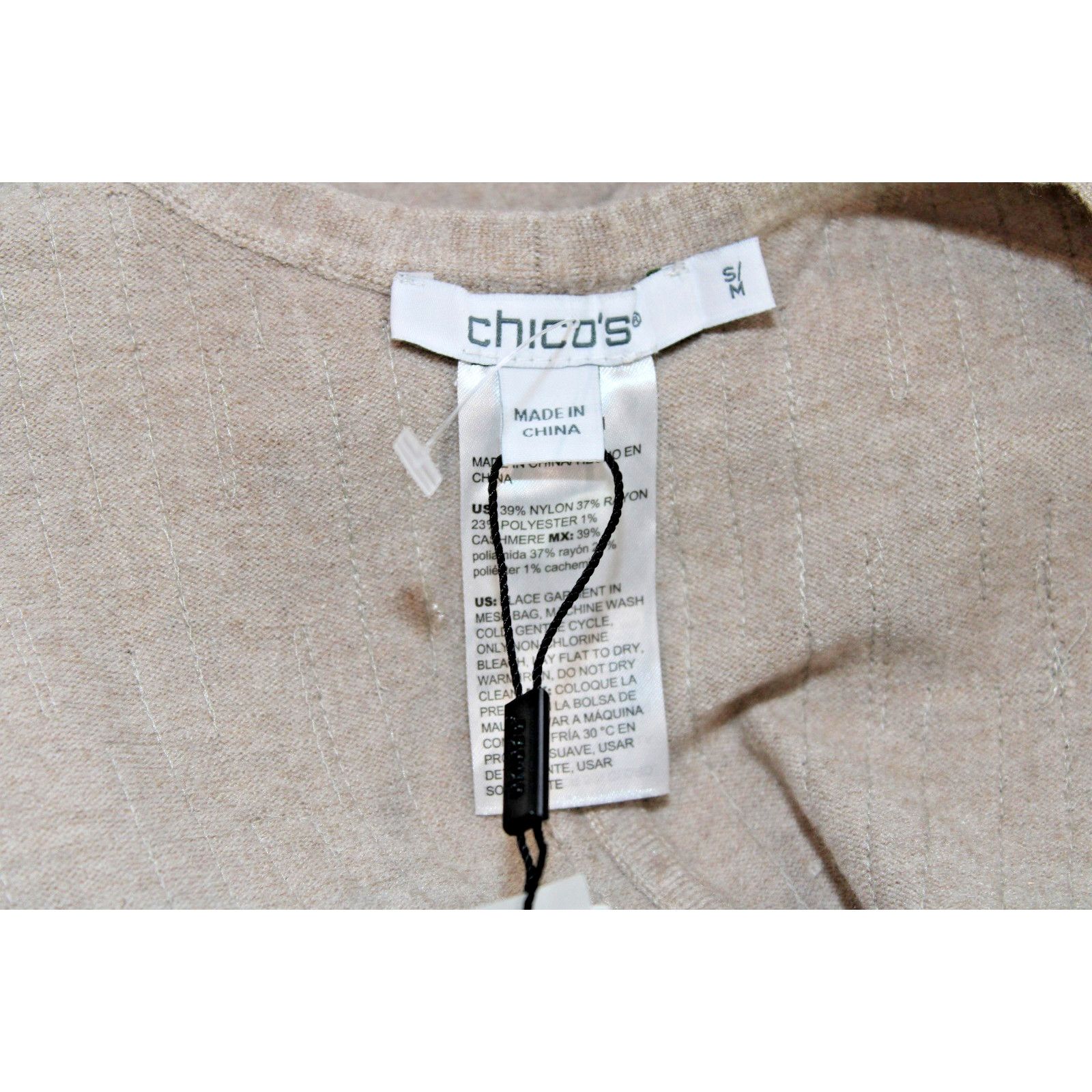 Chicos New CHICO'S Cashmere Blend Sequin Ruana Wrap NWT S/M $129 Size ONE SIZE - 6 Thumbnail