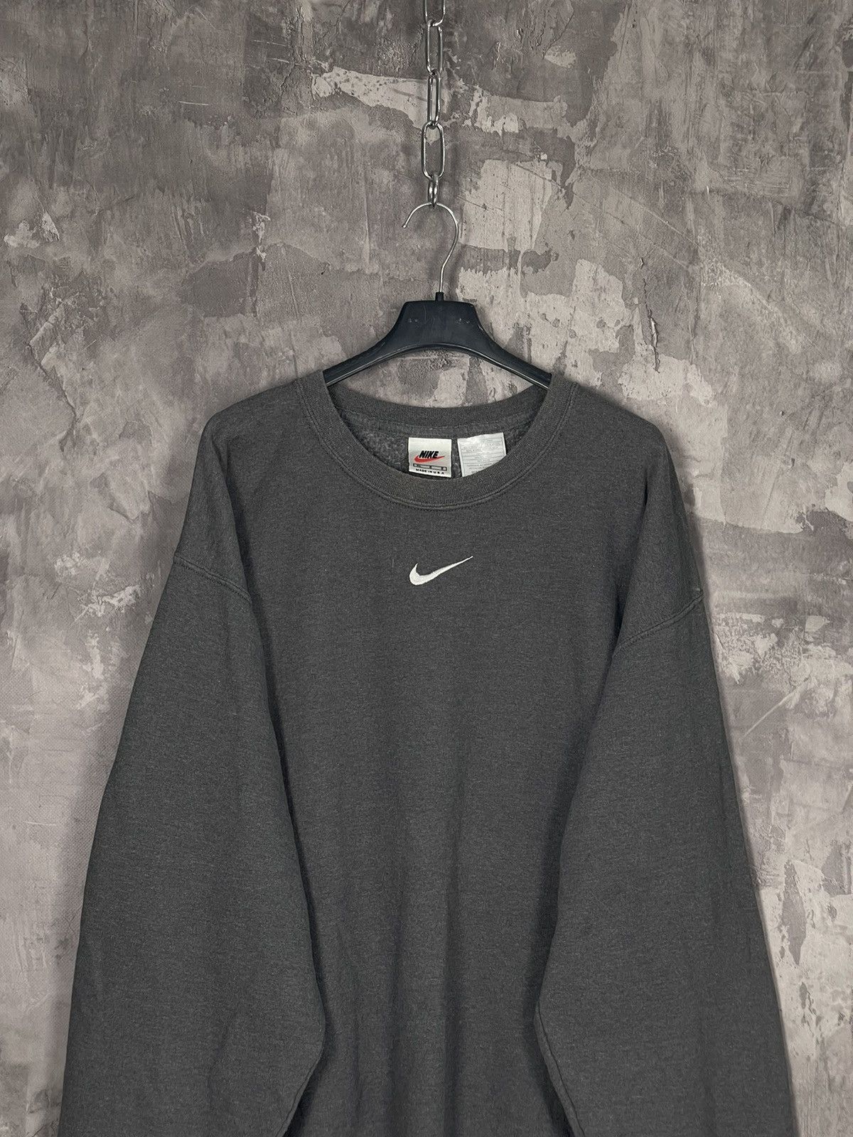 Nike × Vintage 00s Vintage Nike Center Swoosh Logo Oversized Sweatshirt Size US XL / EU 56 / 4 - 2 Thumbnail