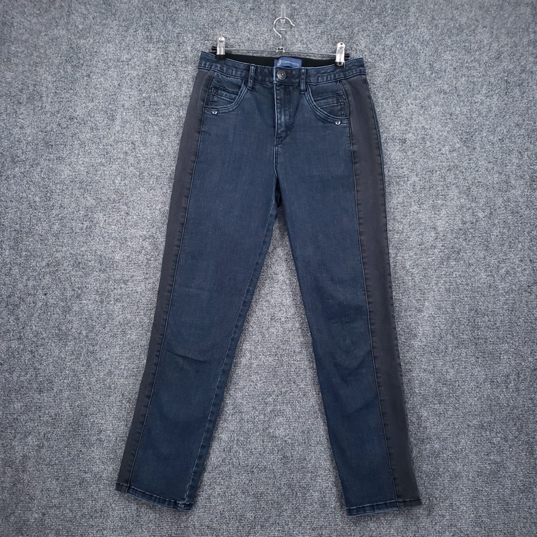 Vintage Democracy Jeans Womens 4 Blue Ab Solution Fit Skinny Stretch Mid Rise Denim Jeans Size 27" / US 4 / IT 40 - 2 Thumbnail