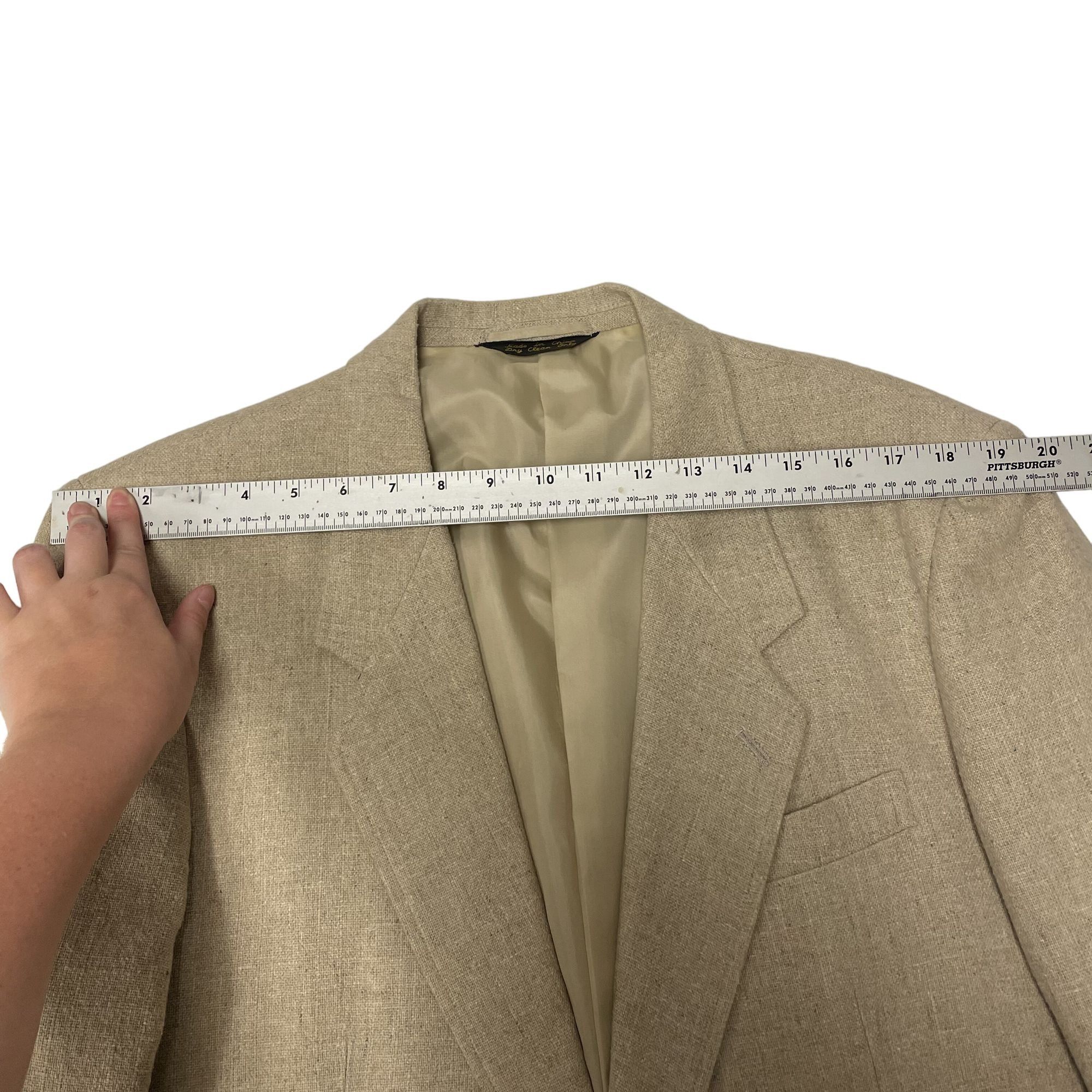 Jordache Vtg Jordache BEIGE TROPICAL Sport Coat NATURAL Jacket Size 40L - 10 Thumbnail
