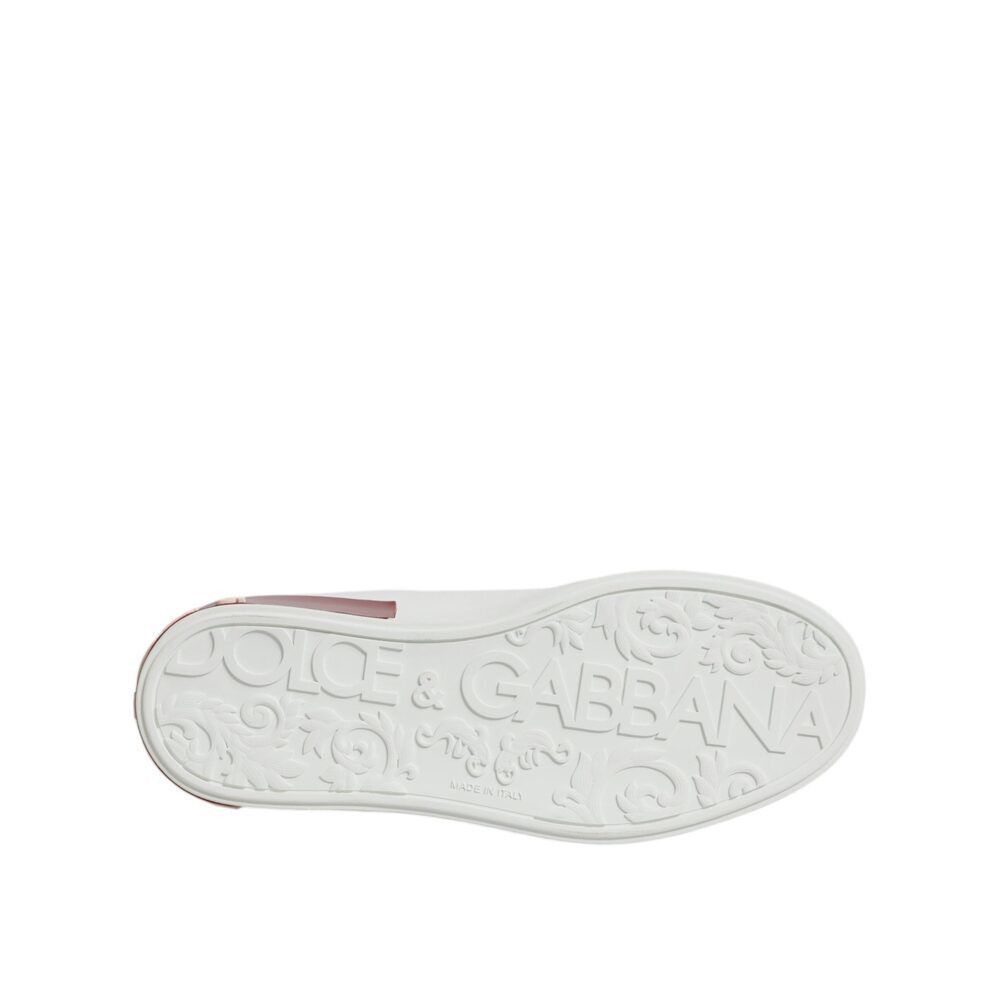 Dolce & Gabbana Dolce & Gabbana White Red Leather Portofino Men Sneaker Shoe Size US 6 / EU 39 - 8 Thumbnail