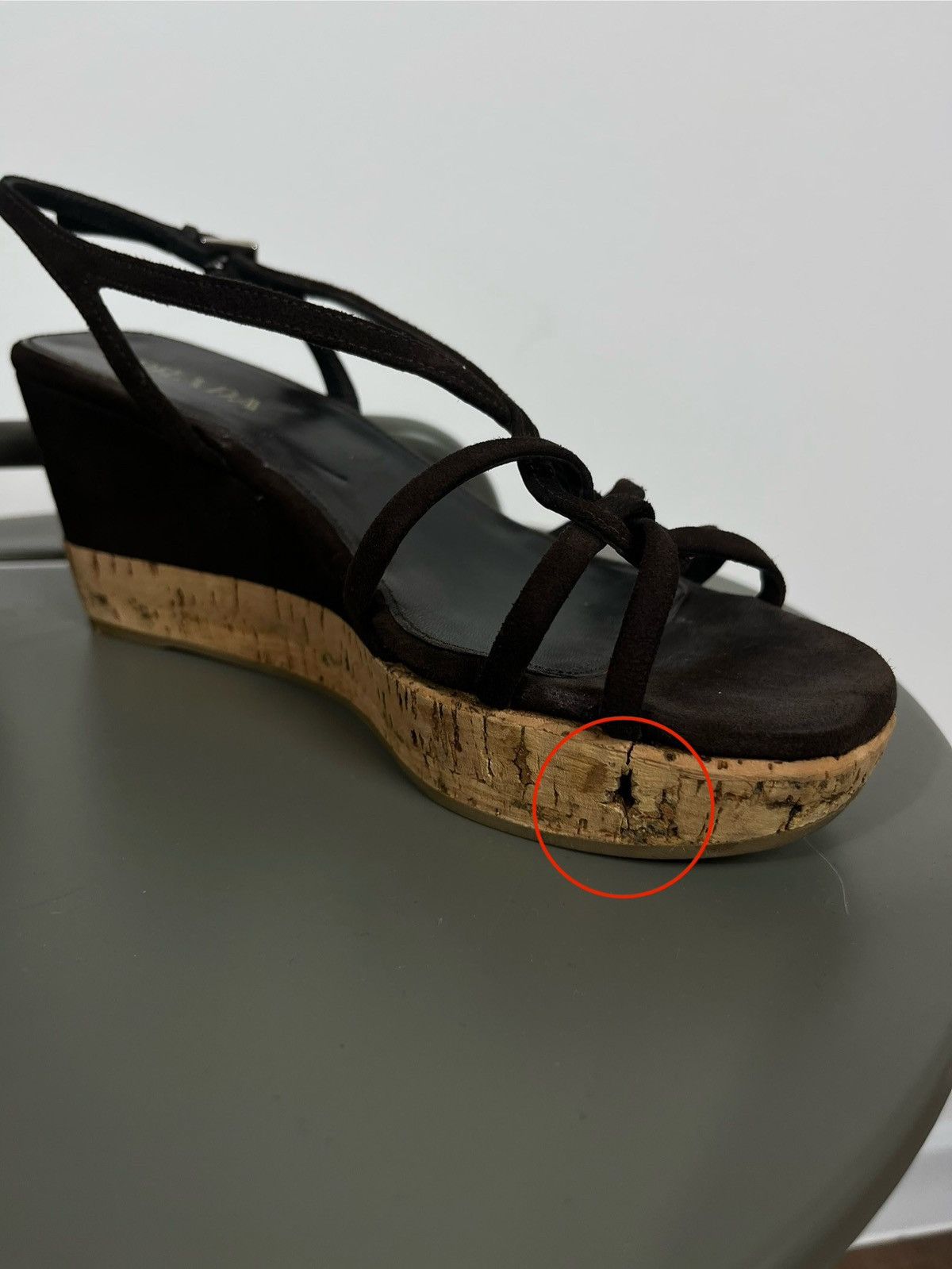 Prada Prada Brown Suede Cork Wedge Sandals – Size 36.5 Women’s Size US 6.5 / IT 36.5 - 6 Thumbnail