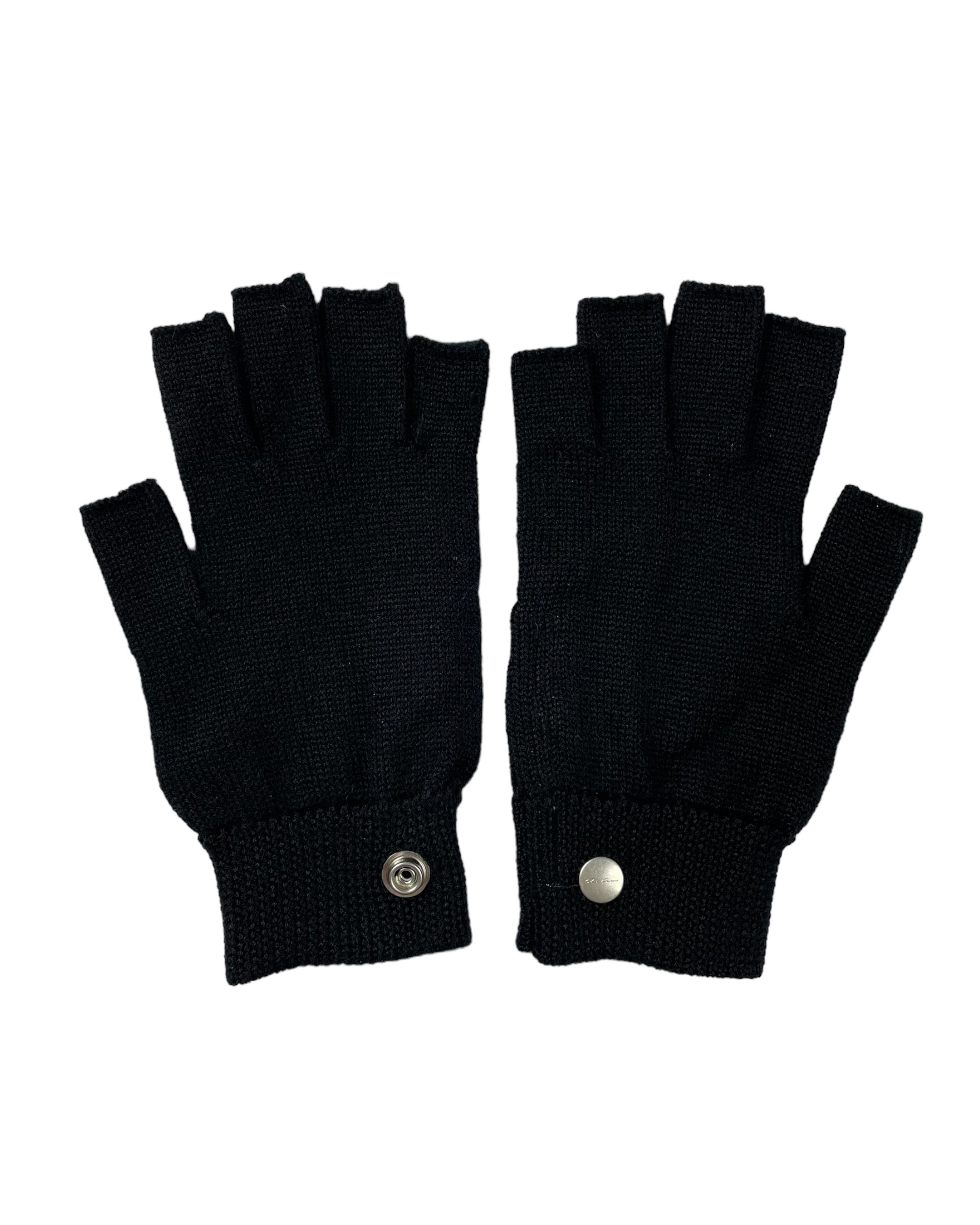image of Rick Owens Fingerless Cashmere Gloves Fw23 Luxor in Black, Men's