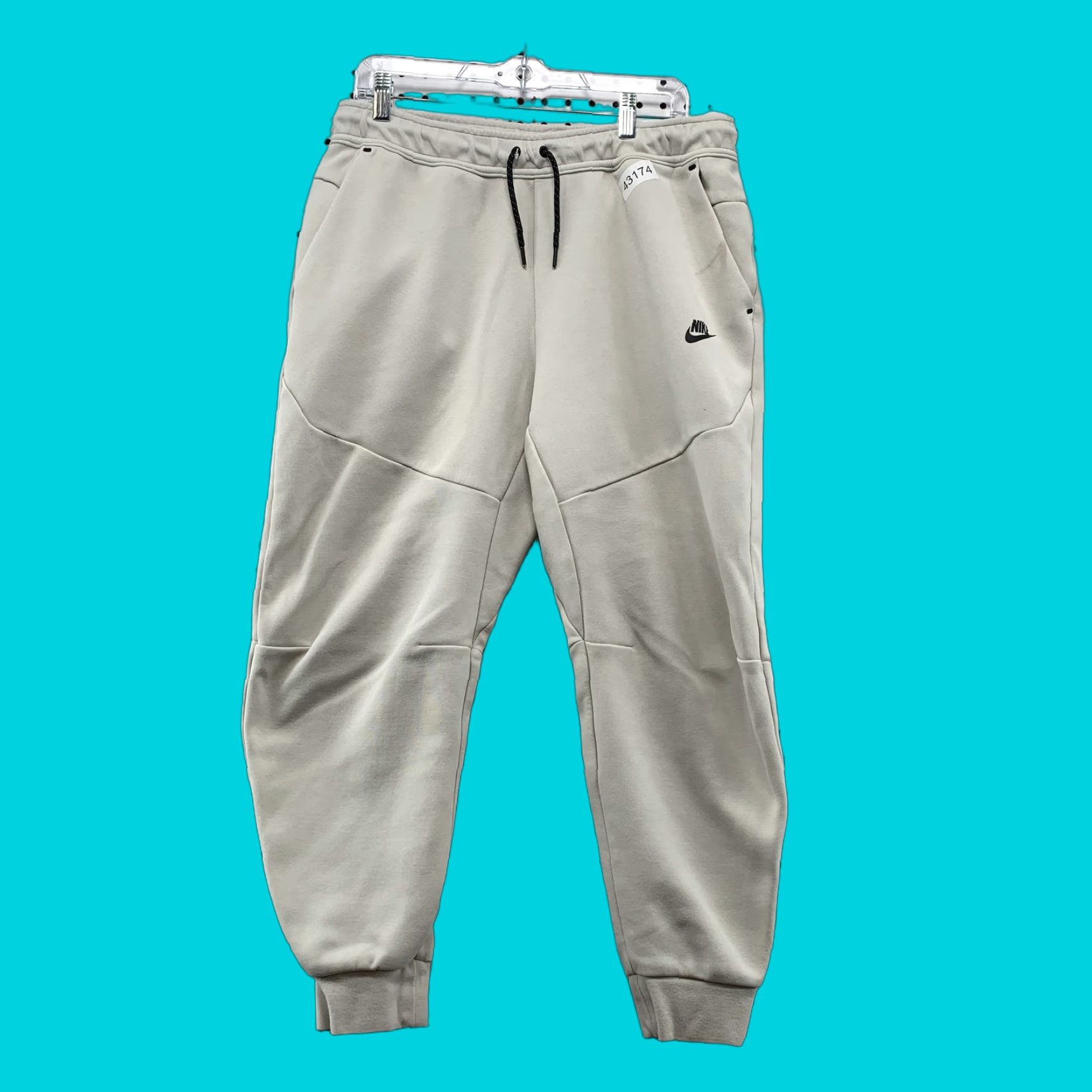 Nike Nike Tech Fleece Jogger Sweatpants Mens Large Beige Drawstring Pockets Size US 33 - 1 Thumbnail