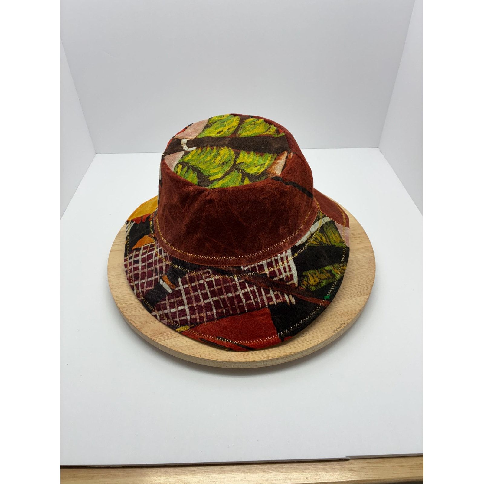 Other Waxed Cotton Bucket Hat Medium | Upcycled Painted Fabric Size ONE SIZE - 11 Thumbnail