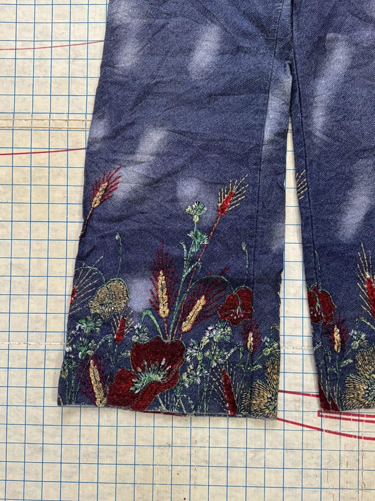 Vintage Vintage Crazy Bell Bottom Embroidered Pants 70’s Flare Size US 32 / EU 48 - 4 Thumbnail