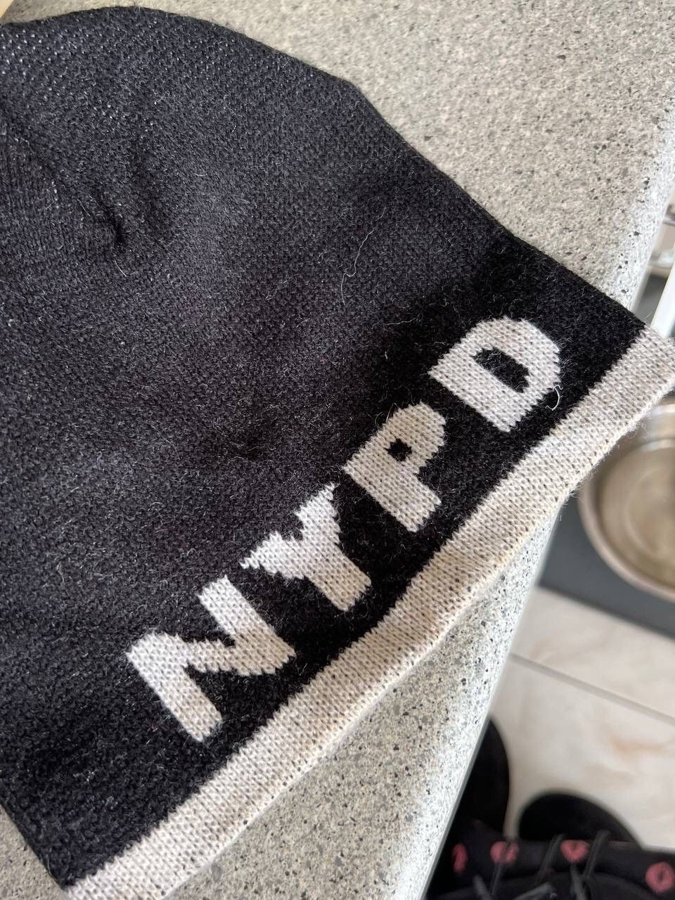 Designer × Vintage Very rare NYPD Knit logo 80s 90s Police NY Hat Beanie Sick Size ONE SIZE - 3 Thumbnail