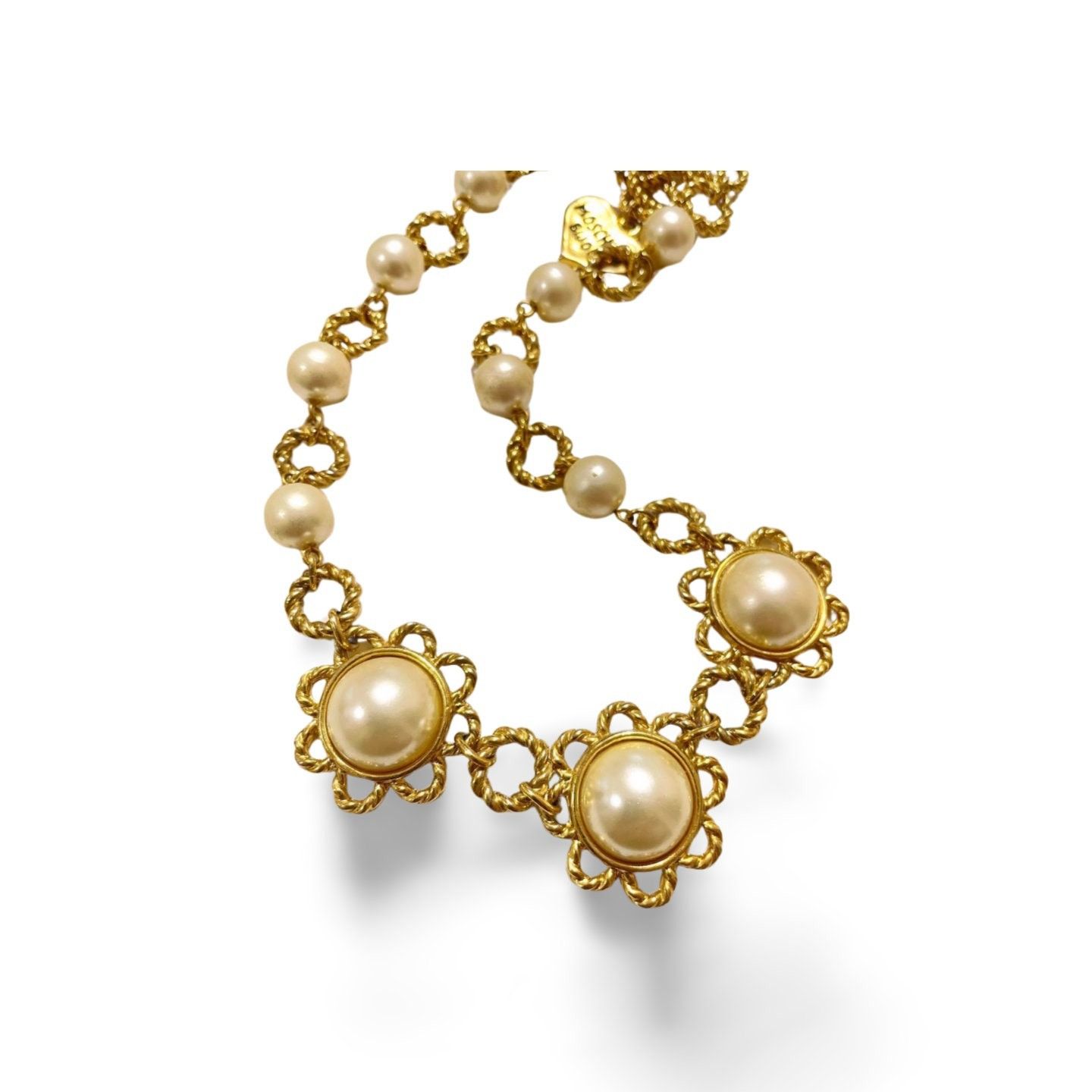Moschino Vintage Moschino twisted chain necklace with pearl flowers Size ONE SIZE - 7 Thumbnail