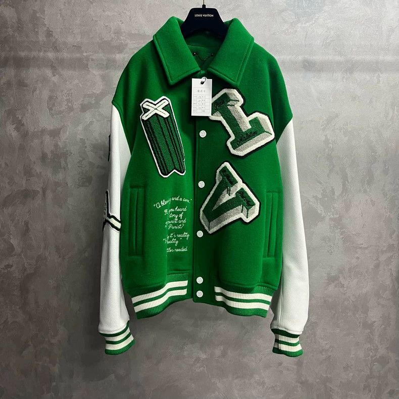 Louis Vuitton Louis Vuitton Green Embroidered Baseball Jacket - dmc Size US XXL / EU 58 / 5 - 1 Thumbnail