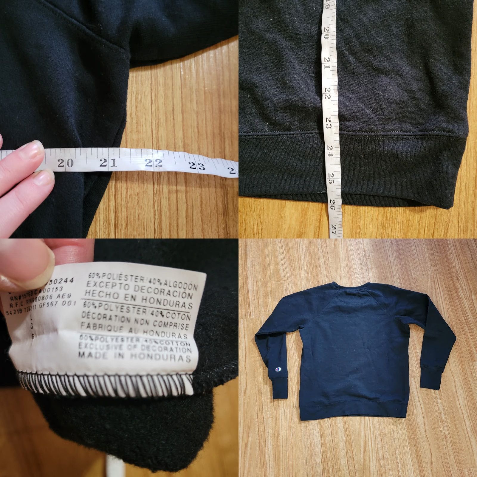 Champion Champion Sweatshirt Womens Large Black Logo Long Sleeve Casual Basic Size L / US 10 / IT 46 - 8 Thumbnail