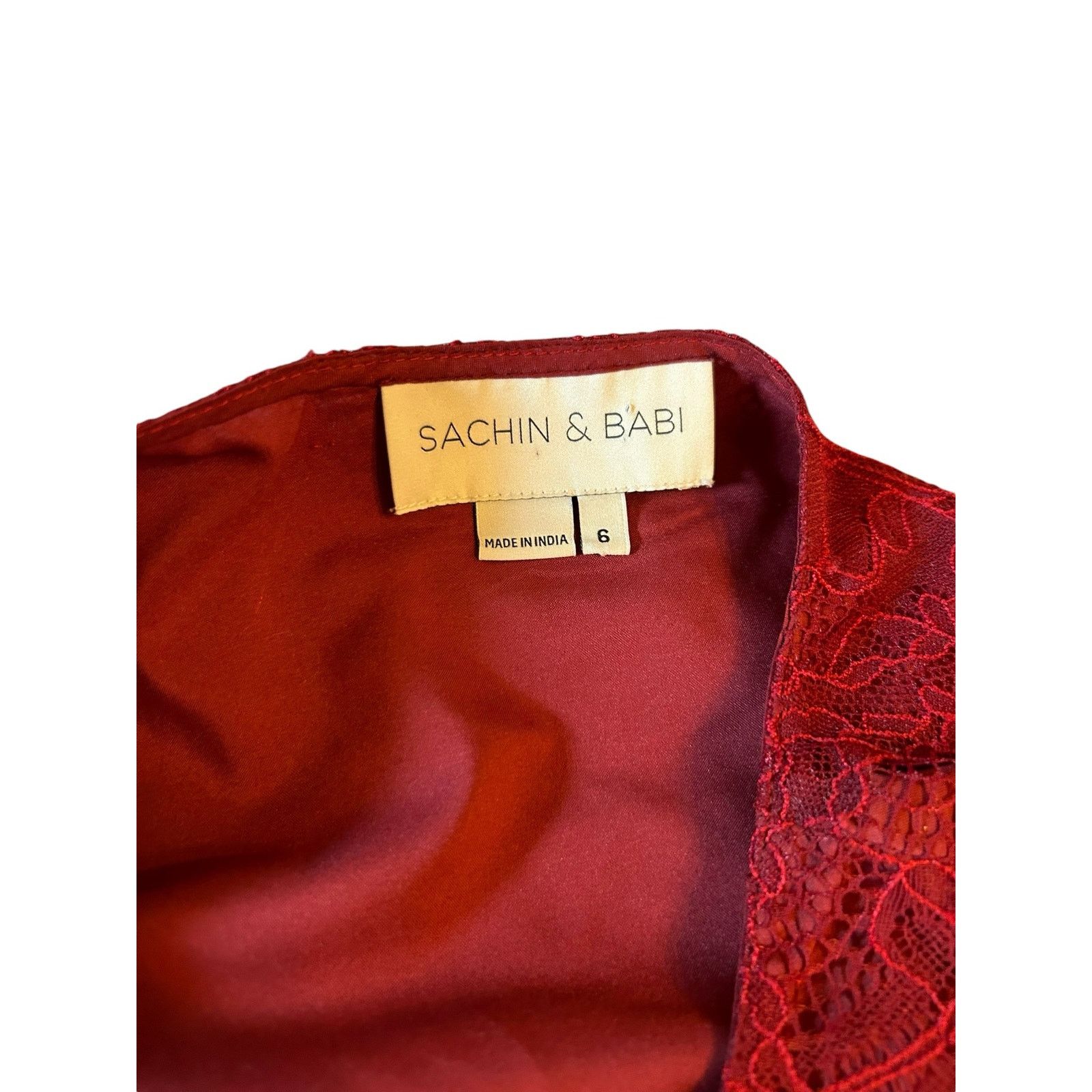 Sachin & Babi Sachin & Babi Red Lace Dress - Size 6 Size M / US 6-8 / IT 42-44 - 2 Thumbnail