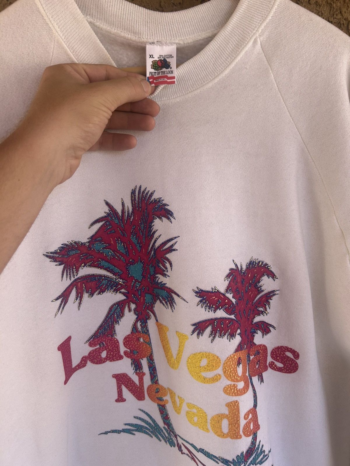 Fruit Of The Loom Vintage Fruit Of The Loom Las Vegas Sweat Shirt Size XL Size US XL / EU 56 / 4 - 2 Thumbnail