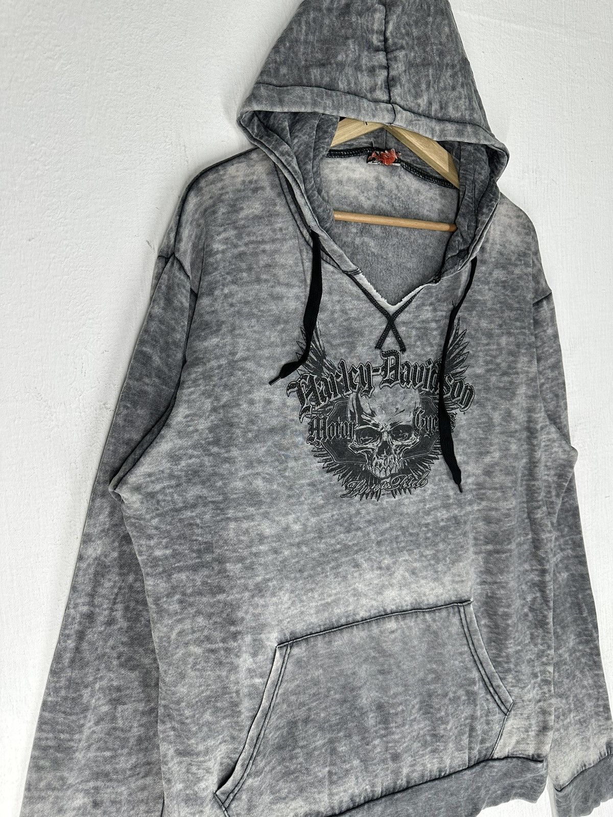 Harley Davidson × Vintage Vtg Harley-Davidson Print Skull Hoodie Sweatshirt Size US M / EU 48-50 / 2 - 3 Thumbnail