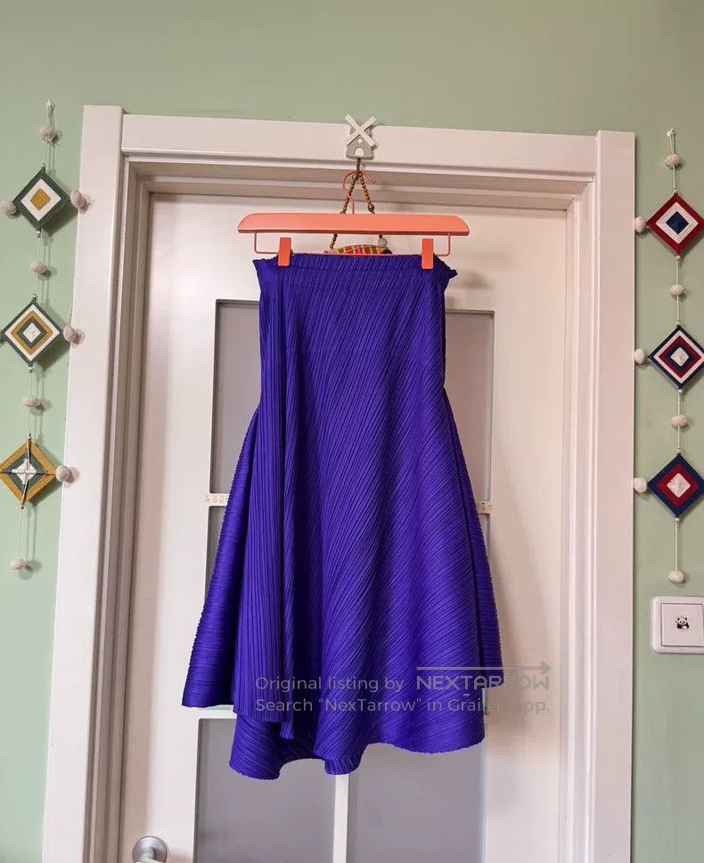 Issey Miyake Issey Miyake size:3 Purple Flared Midi Skirt Size 31" - 1 Thumbnail