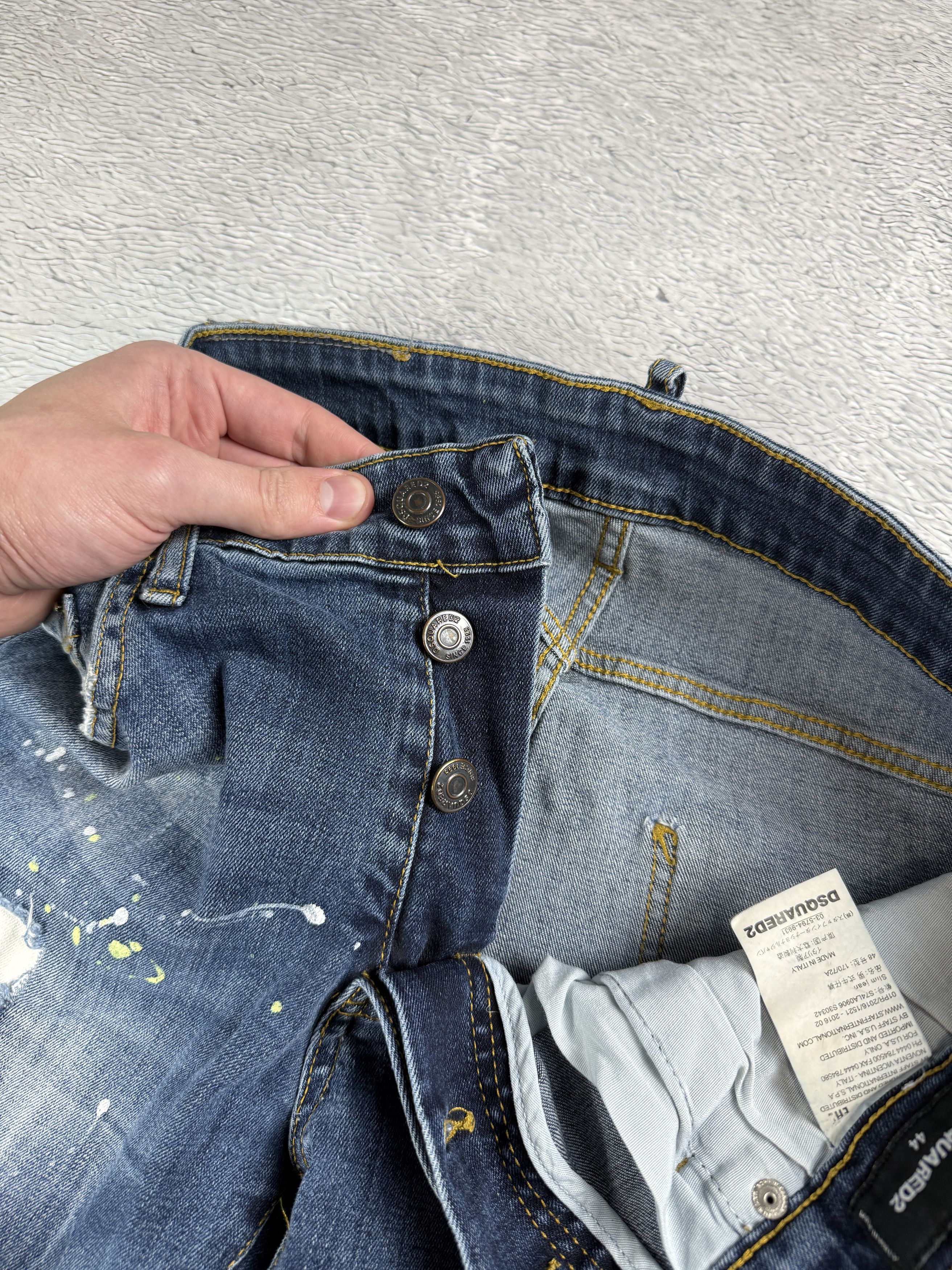 Dsquared2 Dsquared2 Slim Jeans Men's Blue Ripped Distressed Painted Size US 28 / EU 44 - 13 Thumbnail