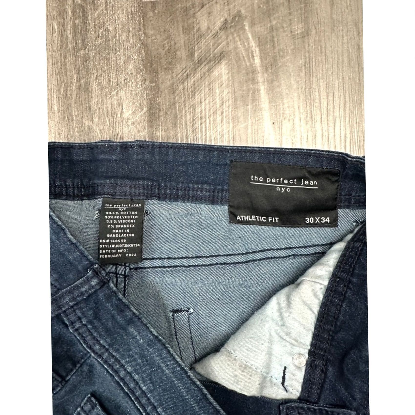 Vintage The Perfect Jean Nyc Athletic Fit Jeans - 30x34 Men Blue Tapered Regular 30 Inseam 34 Mens Jeans NYC Size US 30 / EU 46 - 7 Thumbnail