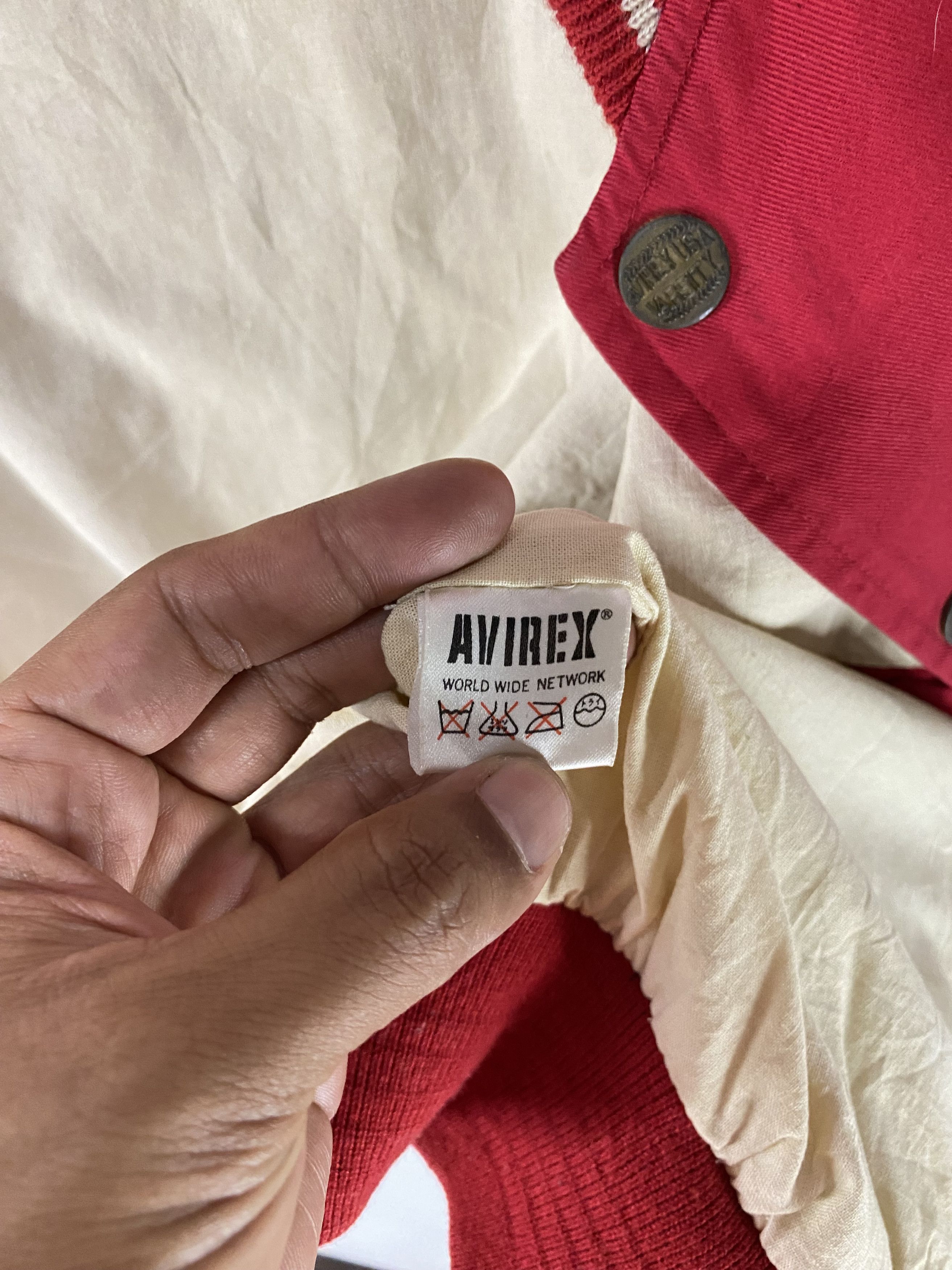 2000s Avirex embroidered logo varsity jacket
