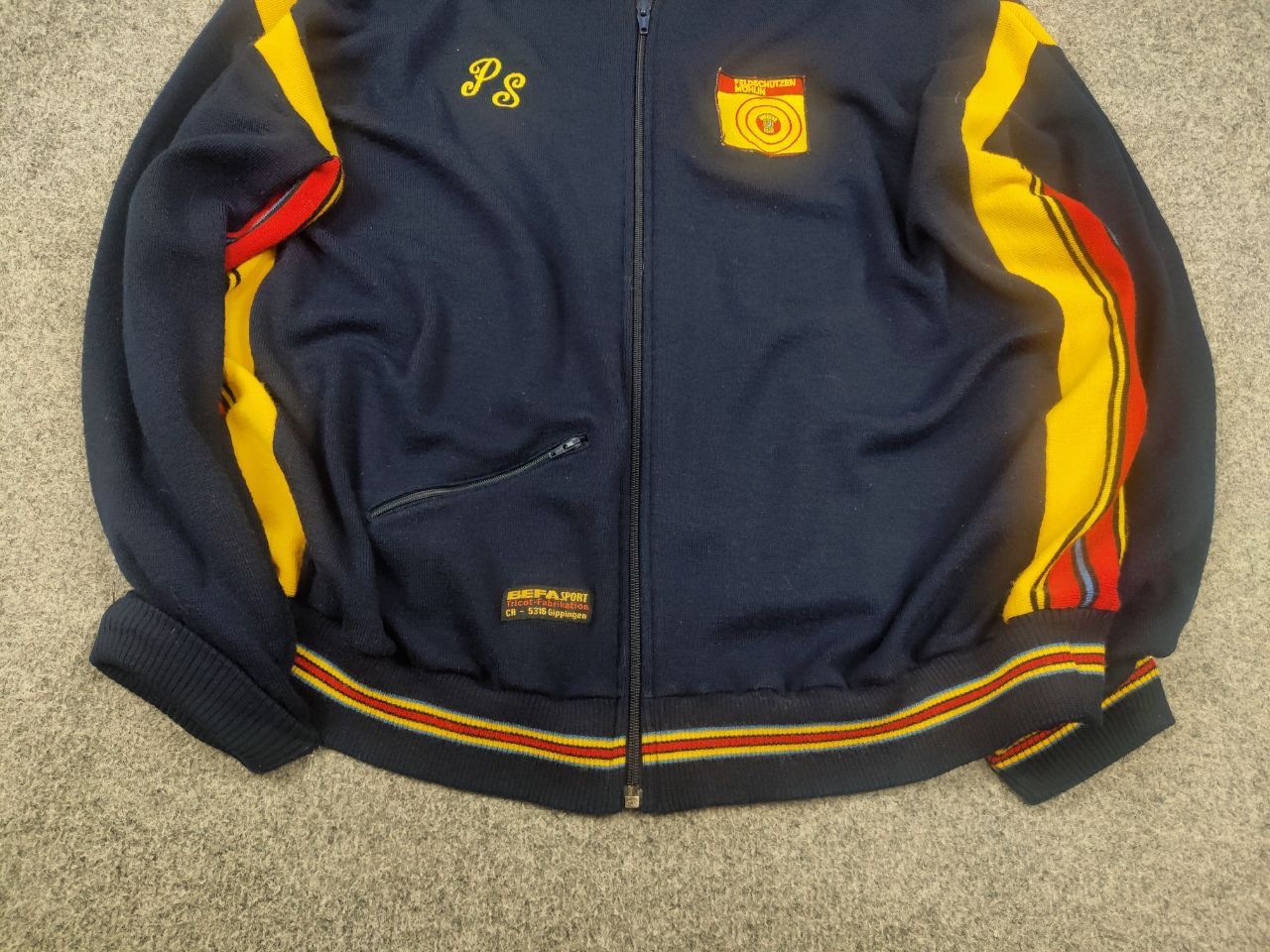 Vintage Vintage 70's Befa FFA Feldschützen Mohlin Wool Track Jacket Size US L / EU 52-54 / 3 - 4 Thumbnail