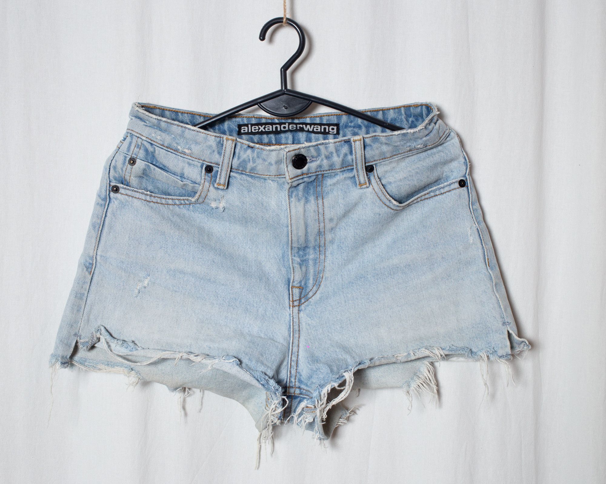 image of Alexander Wang Bite High Rise Shorts 26 in Blue, Women's