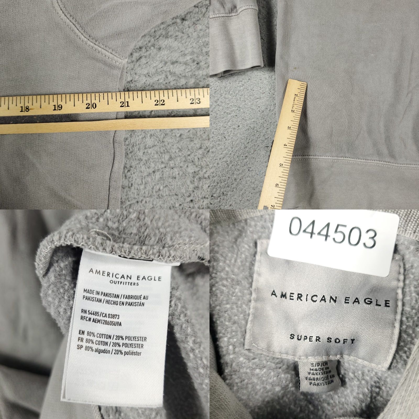 American Eagle Outfitters American Eagle Hoodie Mens Small Gray Pullover Casual Sweatshirt Size US S / EU 44-46 / 1 - 8 Thumbnail