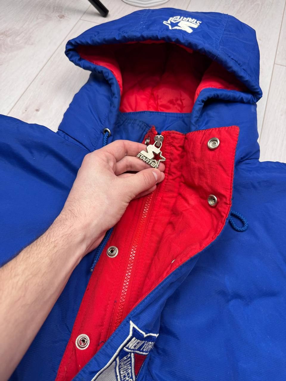 NHL Vintage 90s NHL Starter New York Rangers Half Zip Jacket Size US L / EU 52-54 / 3 - 5 Thumbnail