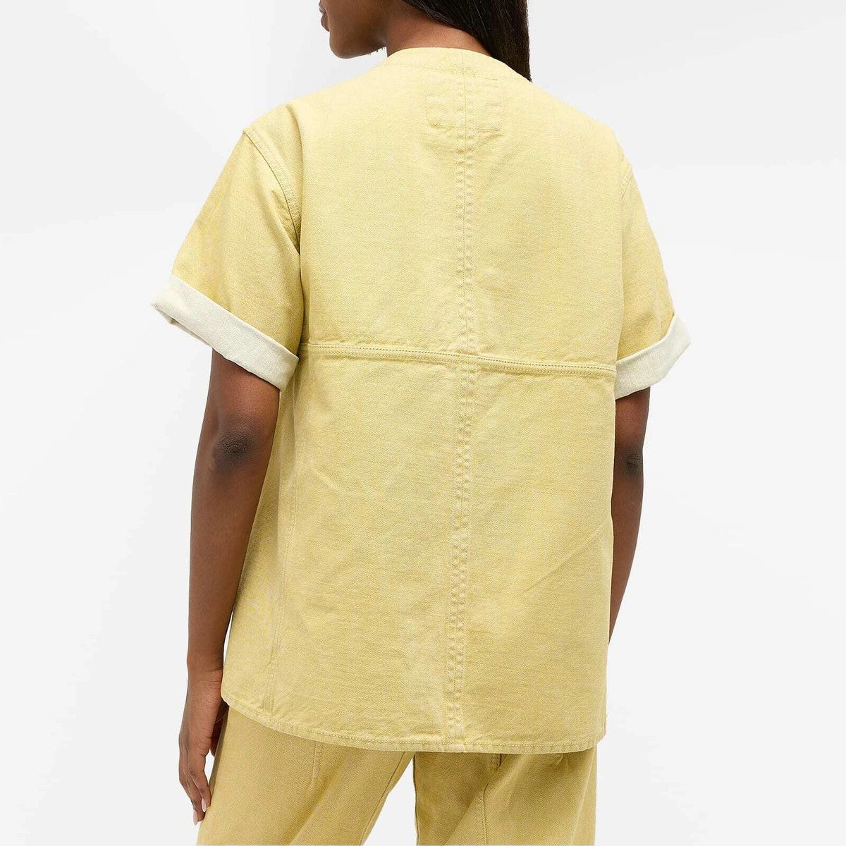 Jil Sander o1y1025 Denim Short Sleeves Shirt in Mustard Size XS / US 0-2 / IT 36-38 - 3 Thumbnail
