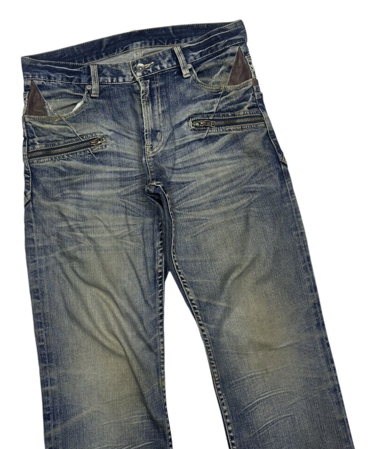 If Six Was Nine × Michel Klein × Vintage 🔥MICHEL KLEIN DOUBLE POCKET DISTRESSED DENIM JEANS Size US 32 / EU 48 - 2 Thumbnail