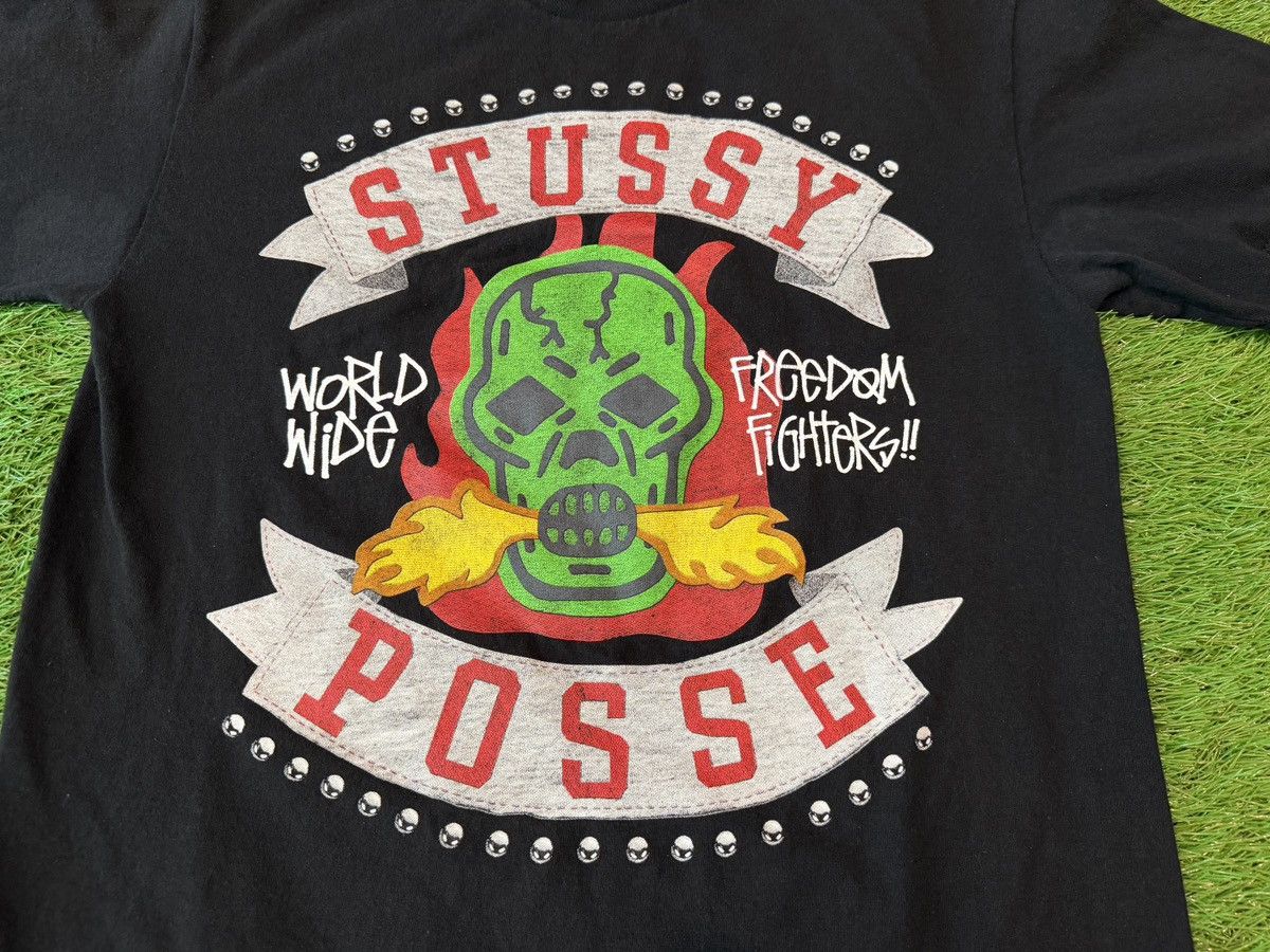 Stussy Vintage Stussy Posse Skull Flames Y2K Double Sided Shirt 90s Size US M / EU 48-50 / 2 - 2 Thumbnail
