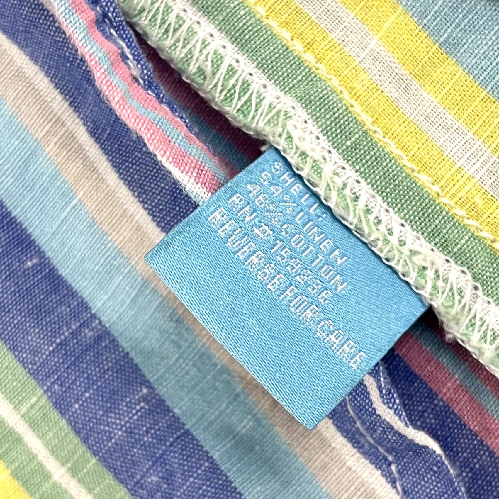 J.McLaughlin J. MCLAUGHLIN Shirt Womens XS Pastel Striped Oversized Linen Blend Popover Top Size XS / US 0-2 / IT 36-38 - 4 Thumbnail