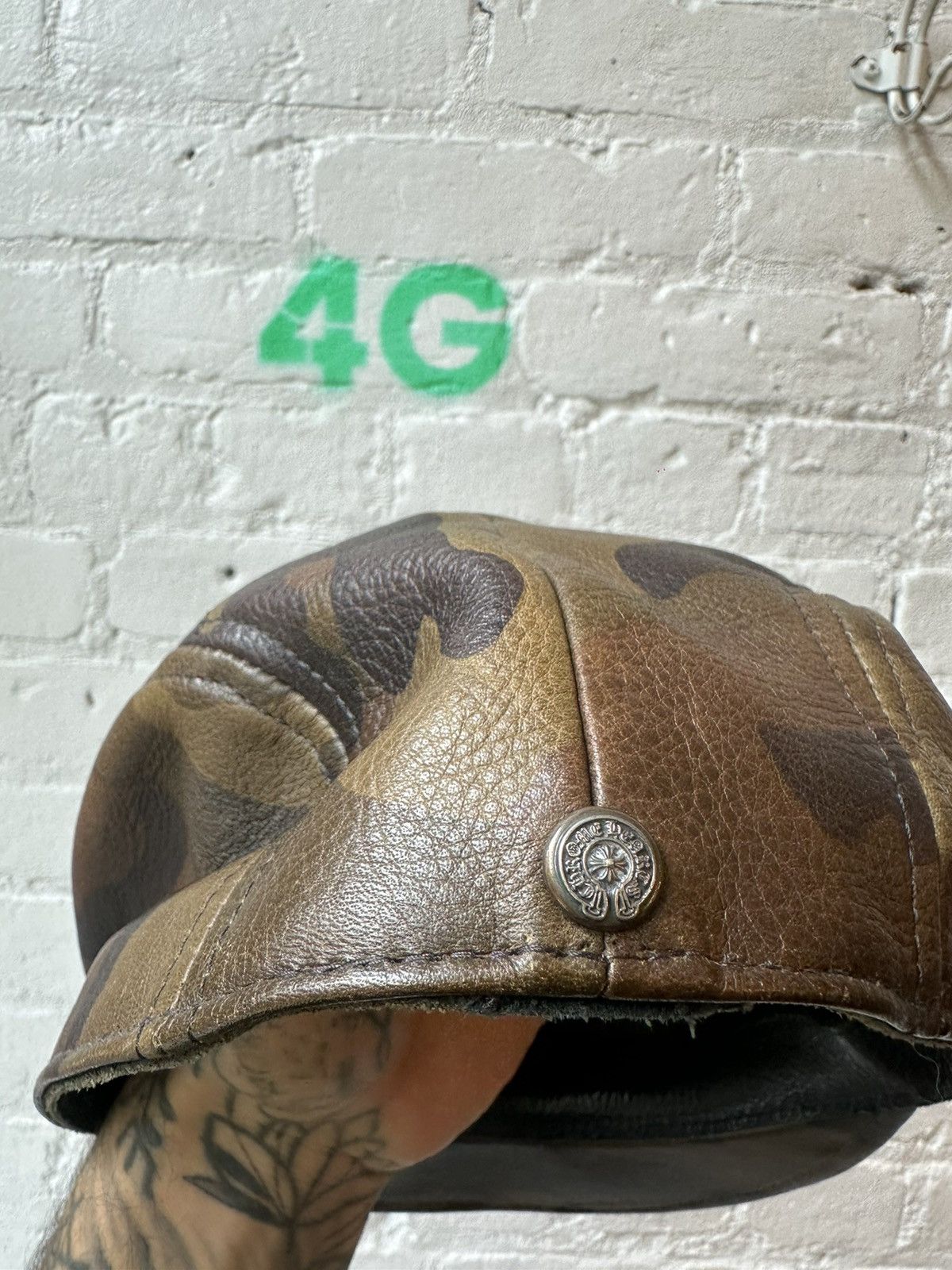 Chrome Hearts Chrome Hearts NEW Camo Hunting / Golf Leather Hat Size ONE SIZE - 5 Thumbnail