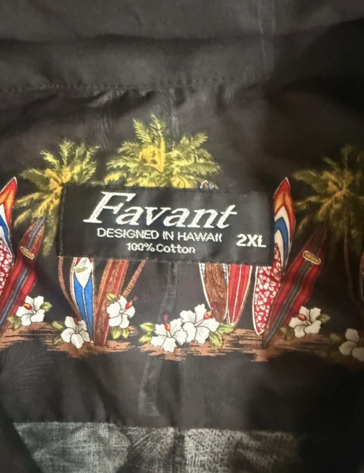Vintage Favani Hawaiian Shirt Men Surfboards Palm Tree Cotton Vtg 90 Size US XXL / EU 58 / 5 - 6 Thumbnail