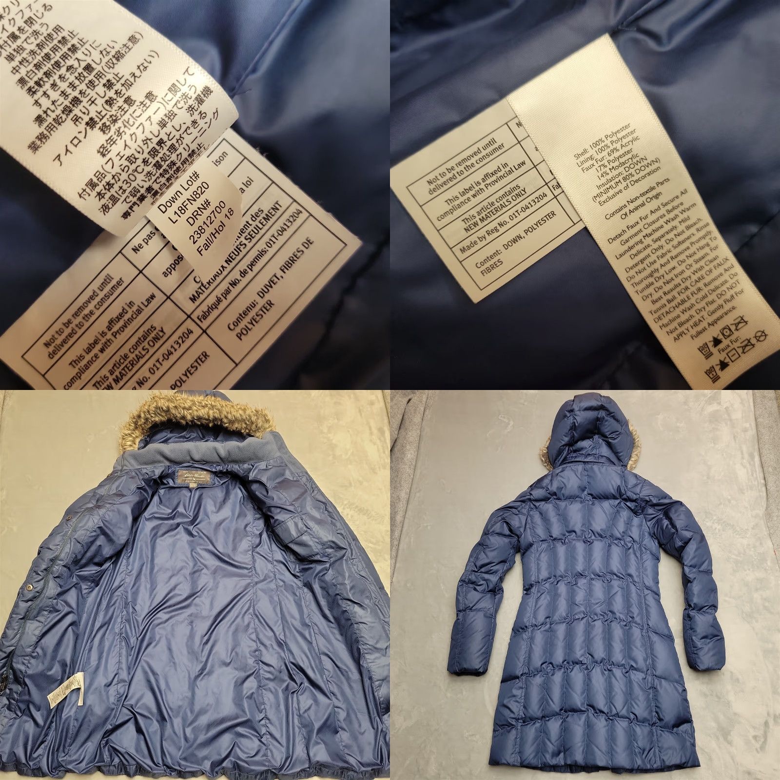 Eddie Bauer VINTAGE Eddie Bauer Down Coat Womens XS Blue Puffer Jacket Removable Hood Long Parka Size XS / US 0-2 / IT 36-38 - 8 Thumbnail