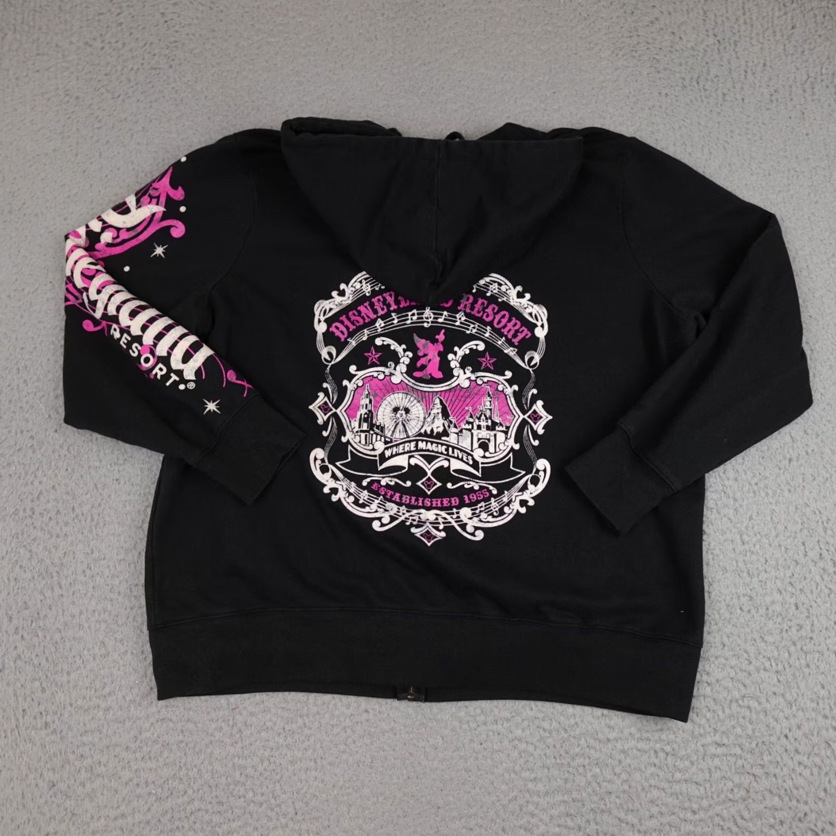 Disney Disney Mickey Mouse Sweatshirt Womens 1X Black Hoodie Zip Up 2016 Y2K Size XL / US 12-14 / IT 48-50 - 3 Thumbnail