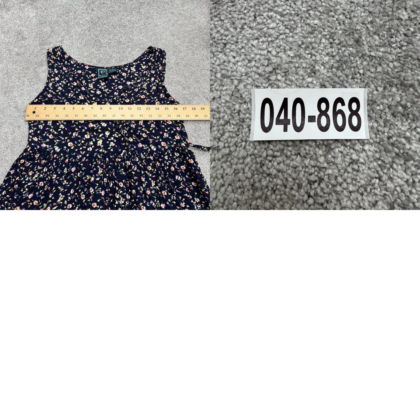 Vintage Ecote Sleeveless A-Line Fit & Flare Floral Dress Womens S Navy Blue Casual Size S / US 4 / IT 40 - 9 Thumbnail