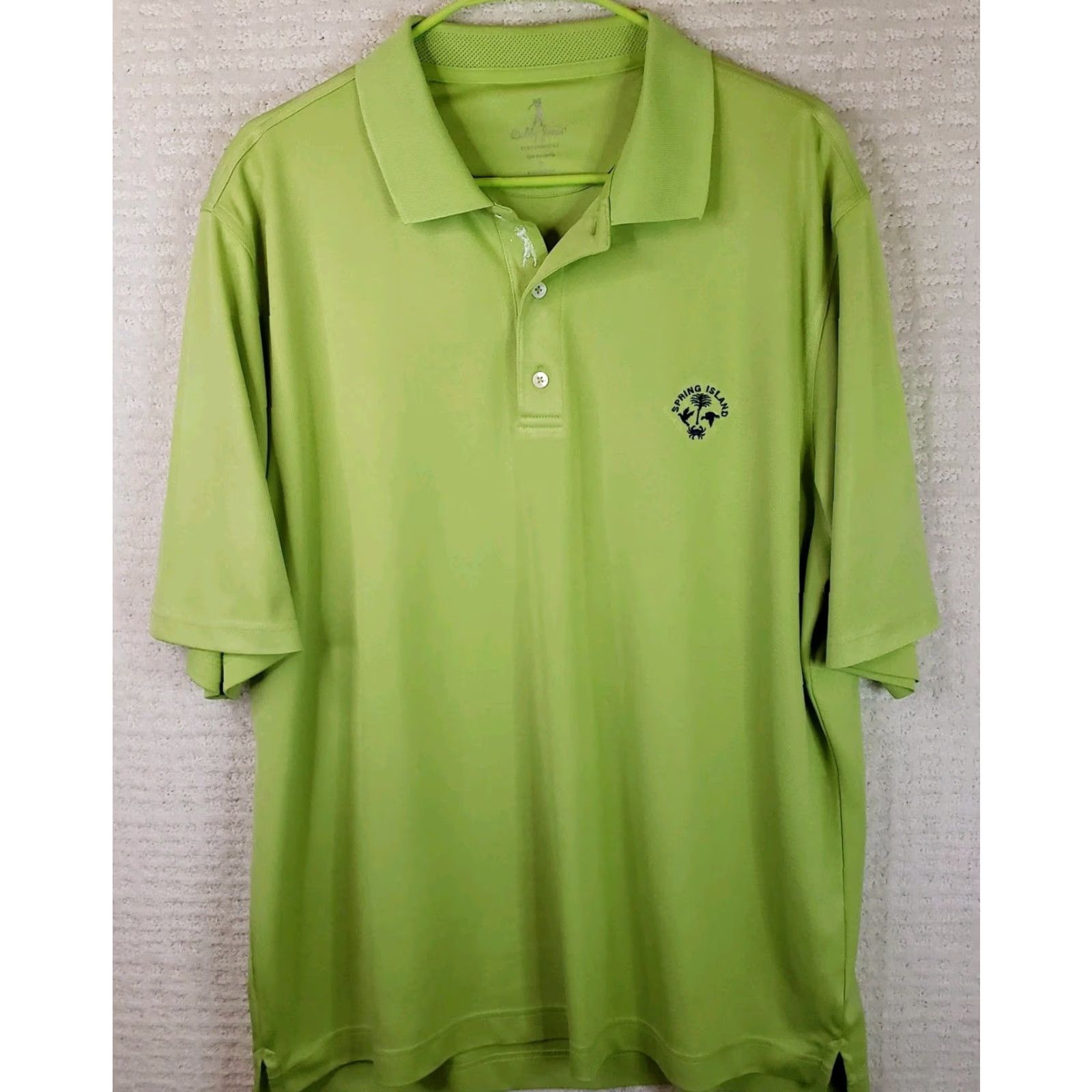 Vintage Bobby Jones Polo Shirt Men L Green White Striped Golf Performance Spring Island Size US L / EU 52-54 / 3 - 2 Thumbnail