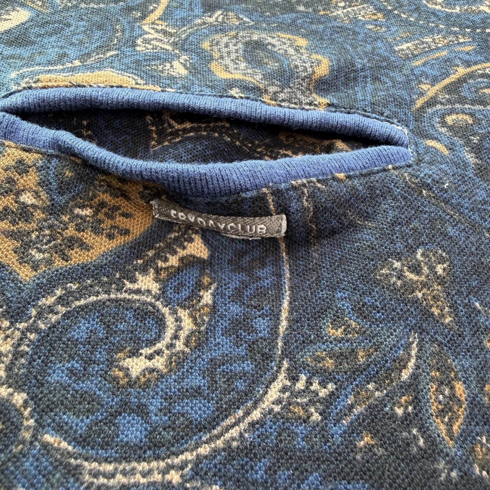 Other Vintage 90s Paisley AOP Zip Polo Shirt Blue Abstract Golf L Size US L / EU 52-54 / 3 - 5 Thumbnail