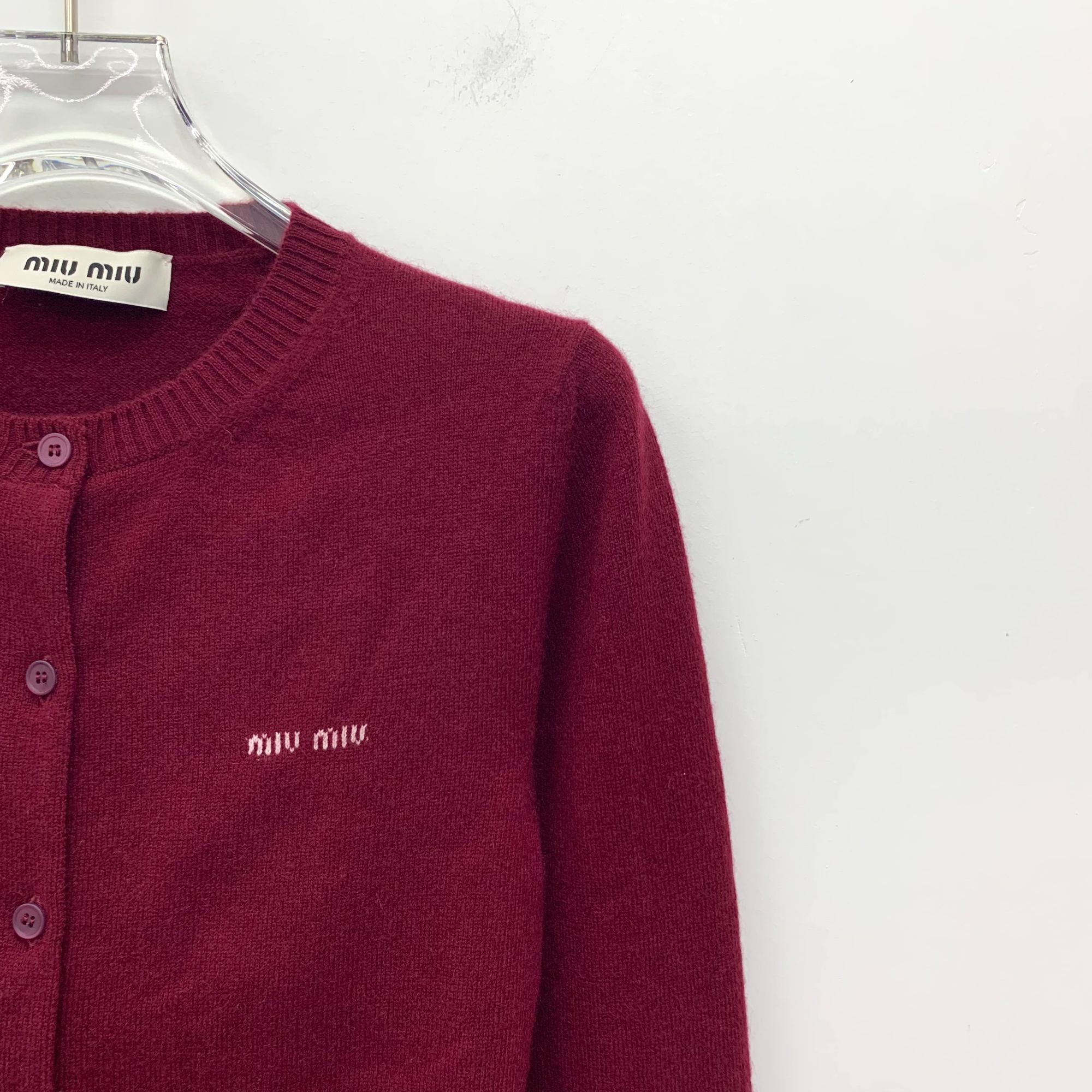 Miu Miu Miu Miu Dark Red 100% Cashmere Single-Breasted Long-Sleeve K Size XS / US 0-2 / IT 36-38 - 7 Thumbnail