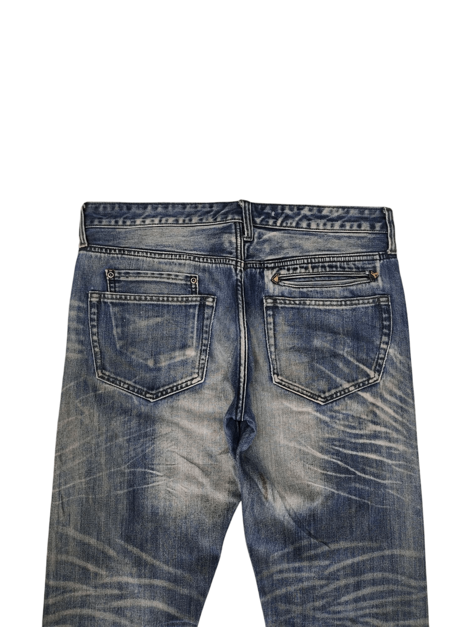 Hysteric Glamour Vintage Y2k Navy Produce Japan Clawmark Distress Faded Jeans Size US 32 / EU 48 - 9 Thumbnail