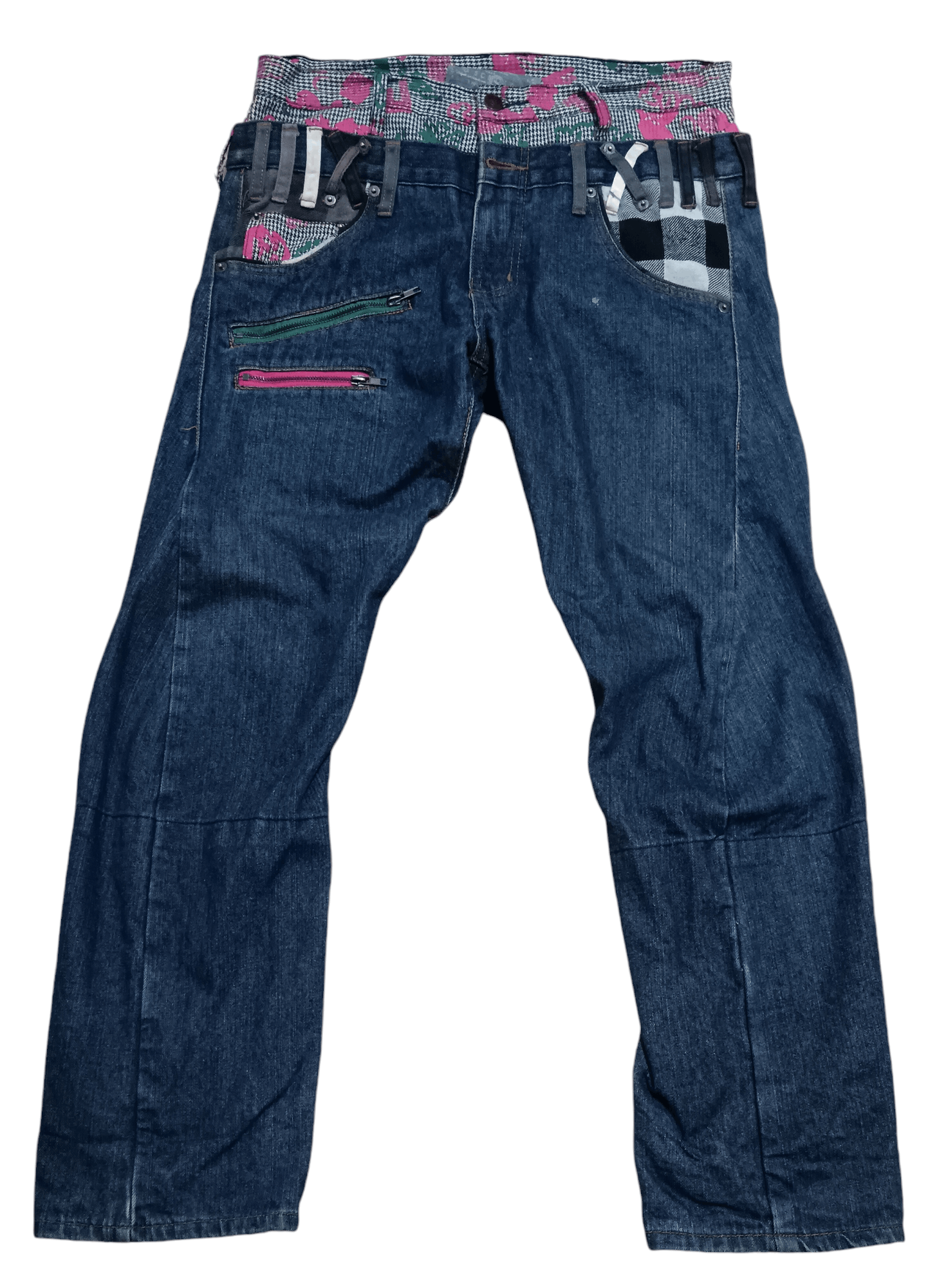 If Six Was Nine × Japanese Brand × Seditionaries UP START TARTAN DOUBLE WAIST MULTIPOCKET JEANS Size US 33 - 1 Thumbnail