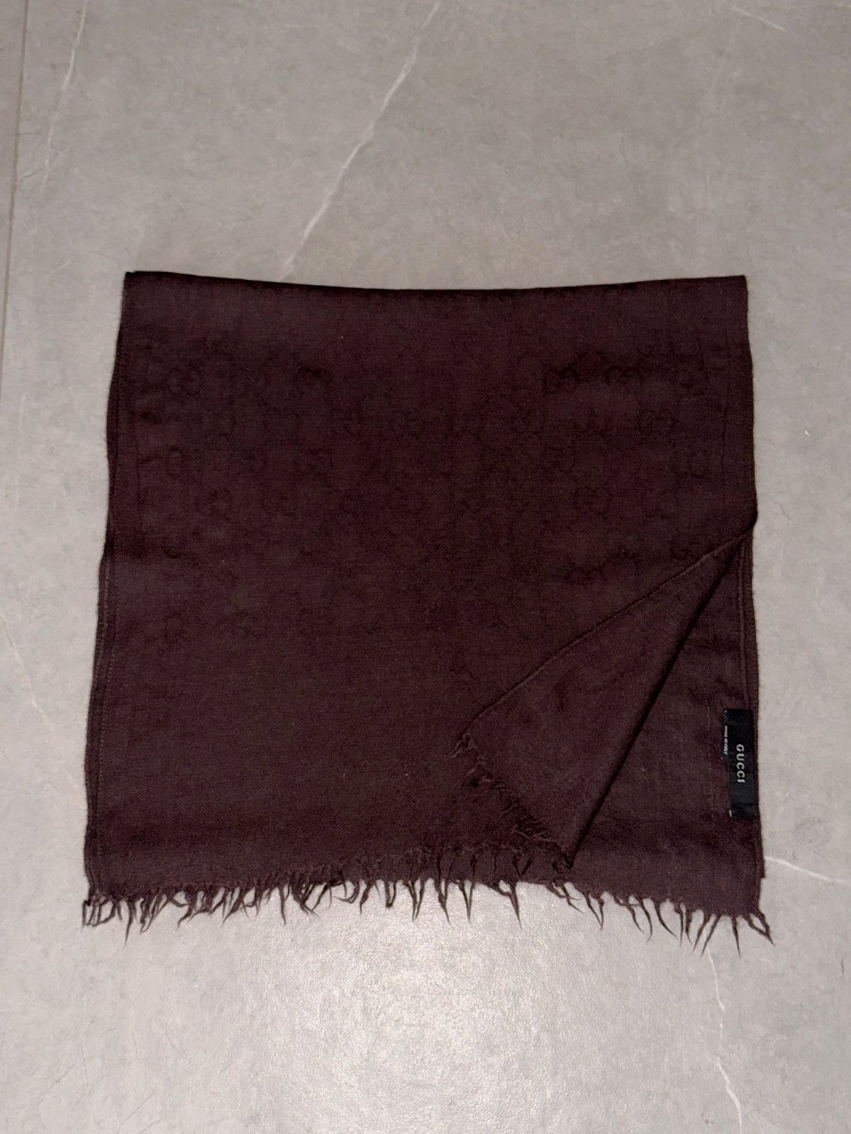 Gucci GUCCI Tom Ford FW2002 GG Monogram Wool Scarf Demna Nettspend Size ONE SIZE - 7 Thumbnail