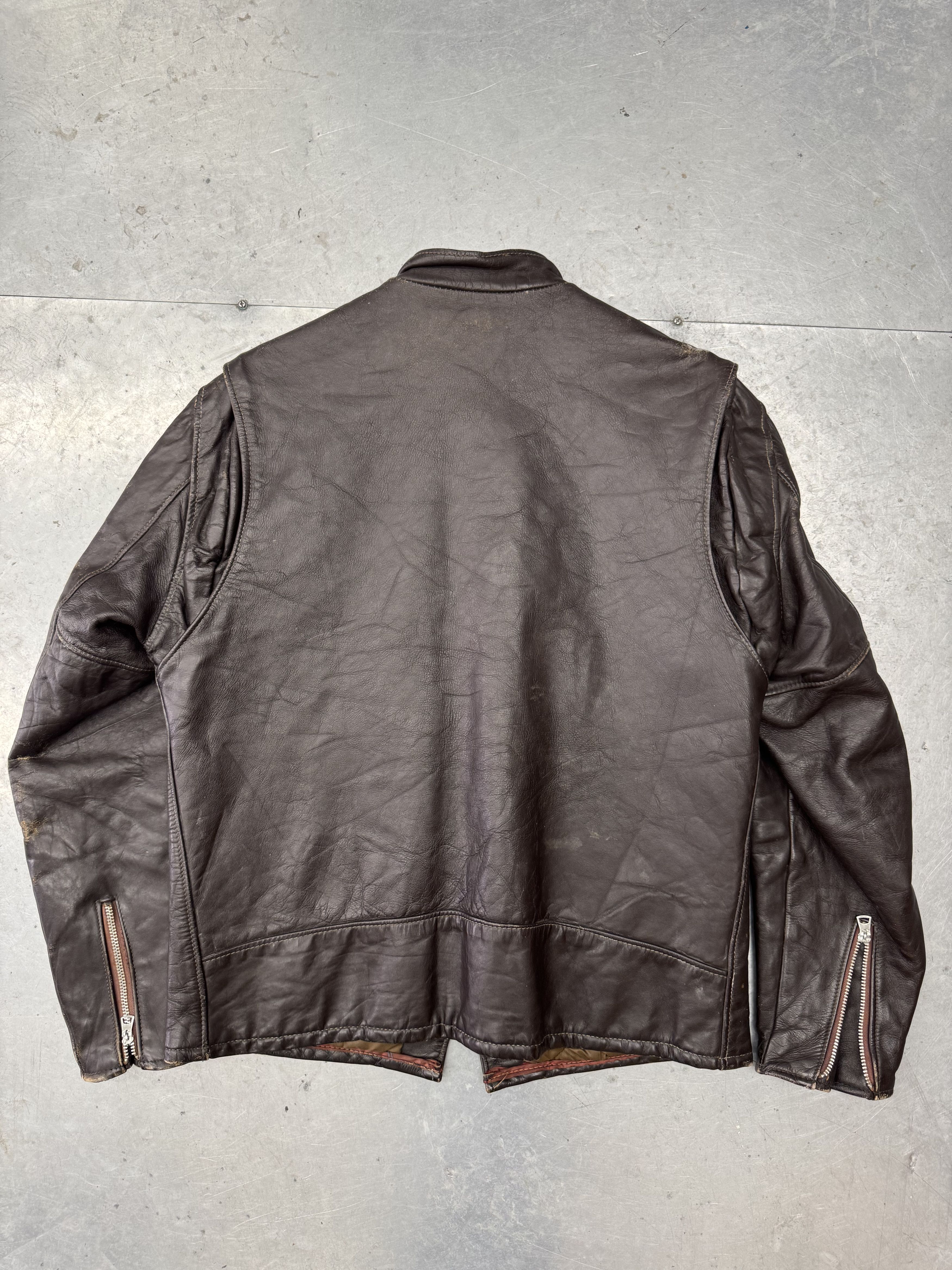 Schott Vintage Leather Moto Jacket Size US S / EU 44-46 / 1 - 5 Thumbnail