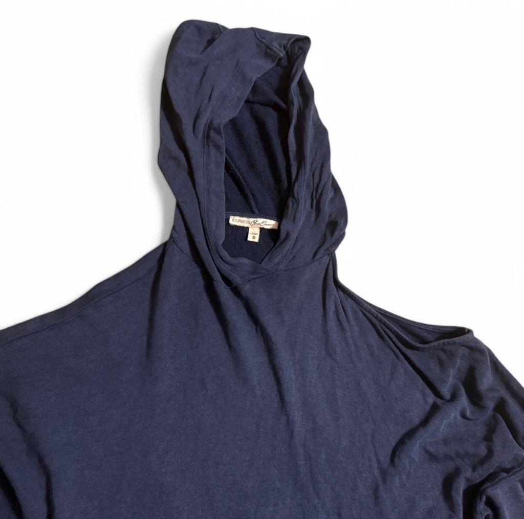 Express Express Navy One-Shoulder Hoodie - Medium (M) Size L / US 10 / IT 46 - 2 Thumbnail